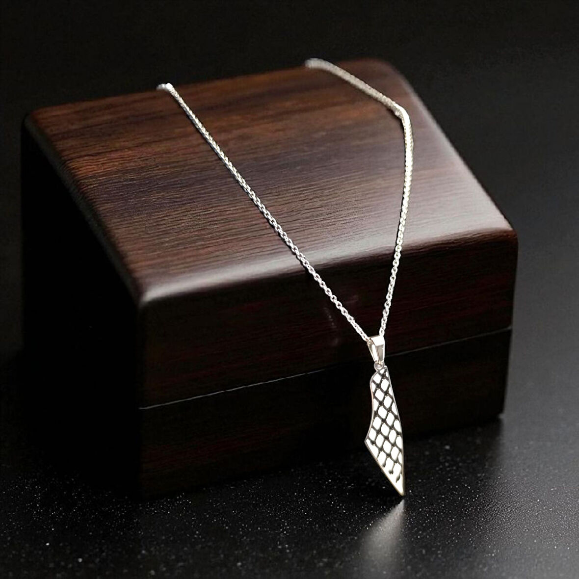 Filistin Haritlı  Model Özel Tasarım Çelik Kolye