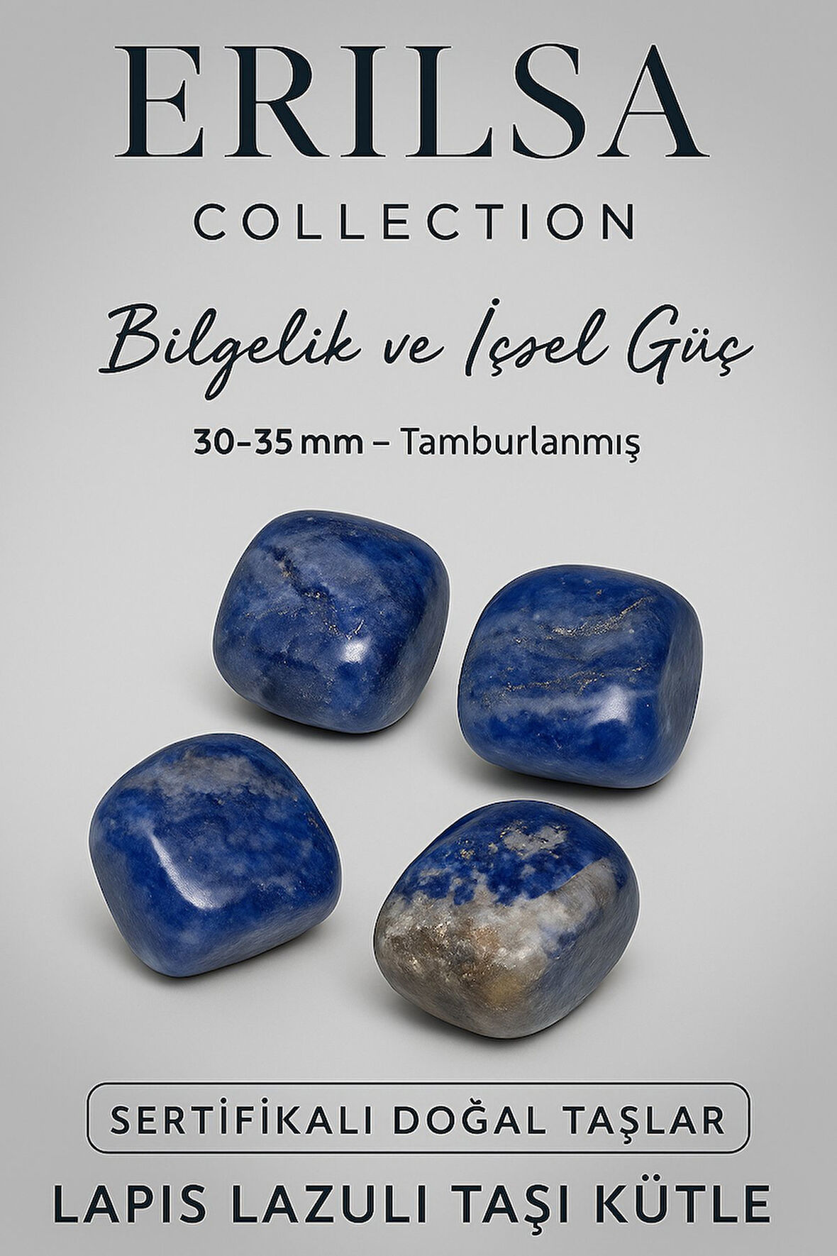 Sertifikalı Lapis Lazuli Doğal Taş Kütle 30-35 mm - Bilgelik ve İçsel Güç Taşı