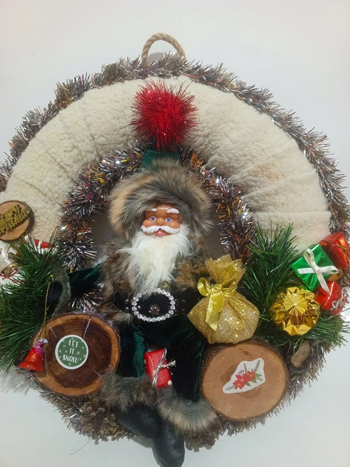 YILBAŞI NOEL BABA TEMALI KAPI ÇELENGİ, ÜCRETSİZ TESLİMAT