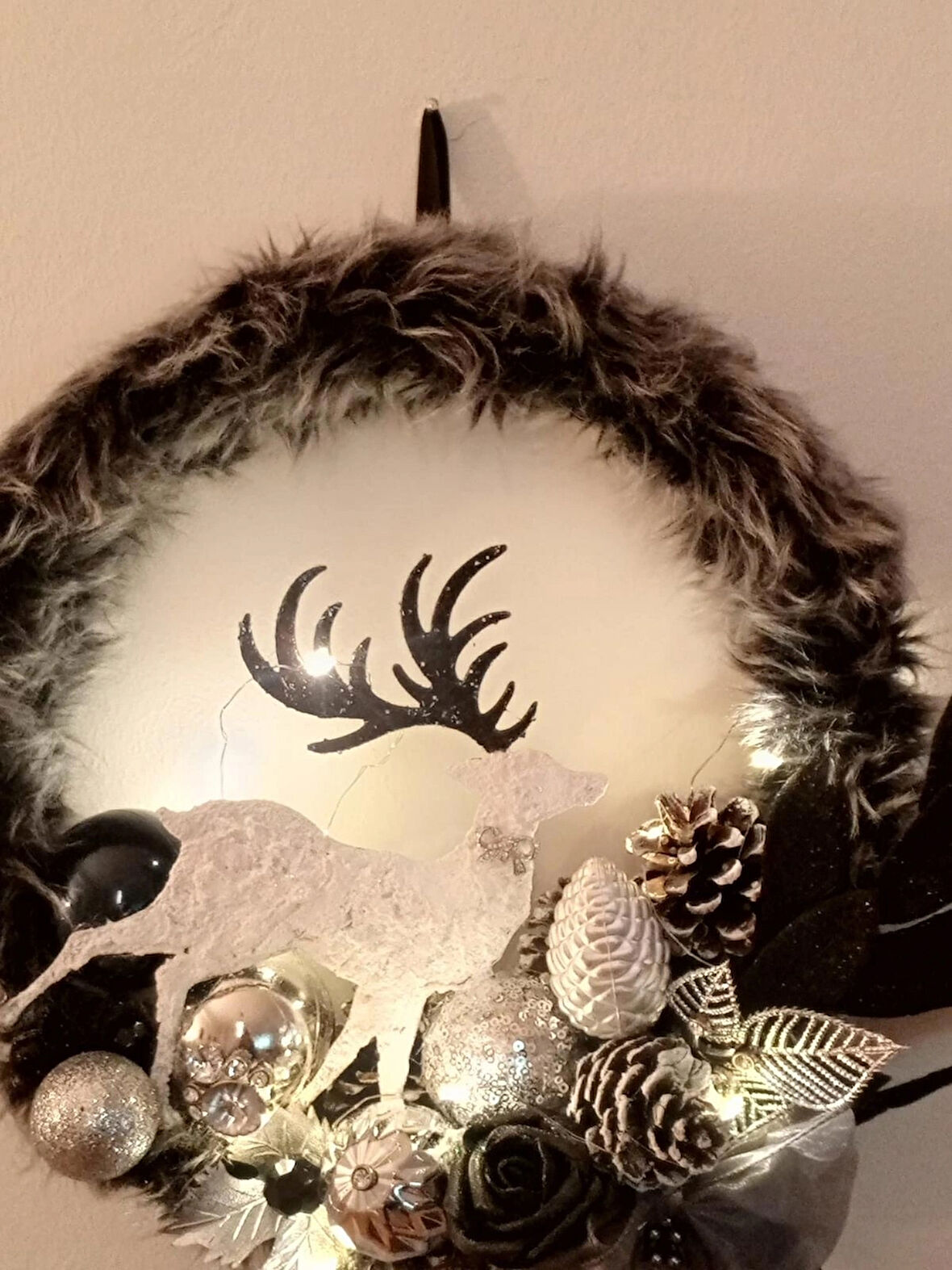 IŞIKLI,GEYİK FİGÜRLÜ YENİYIL KAPI ÇELENGİ,ÜCRETSİZ TESLİMAT