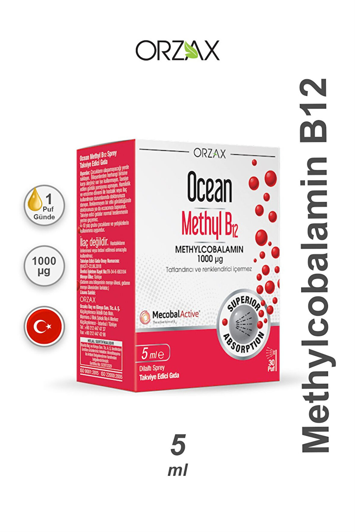 Ocean Methyl B12 1000 Mcg Methylcobalamin 5 ml