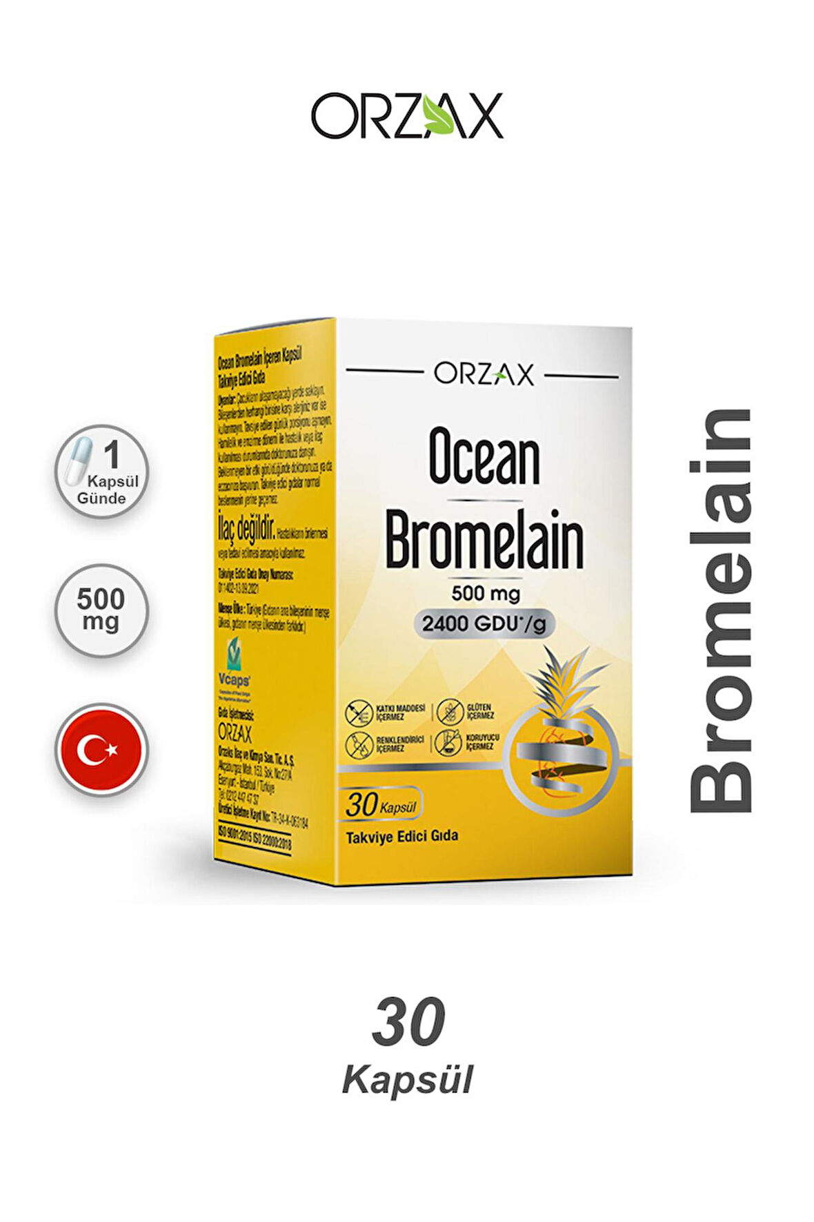 Ocean Bromelain 500 mg 30 Kapsül