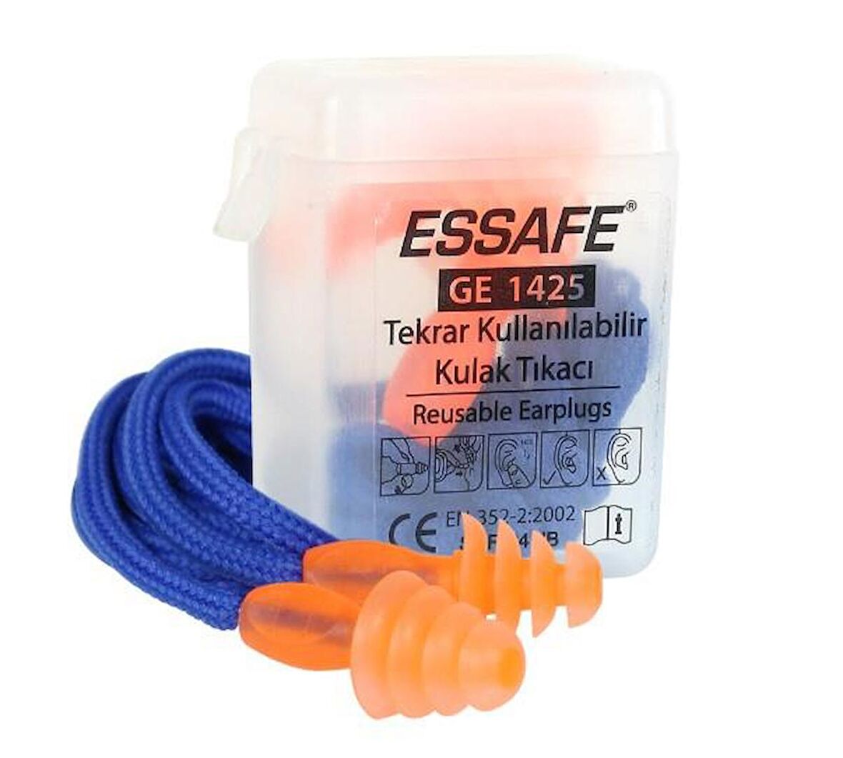 Essafe GE 1425 Çam Tipi Kordonlu ve Kutulu Kulak Tıkacı 24 dB