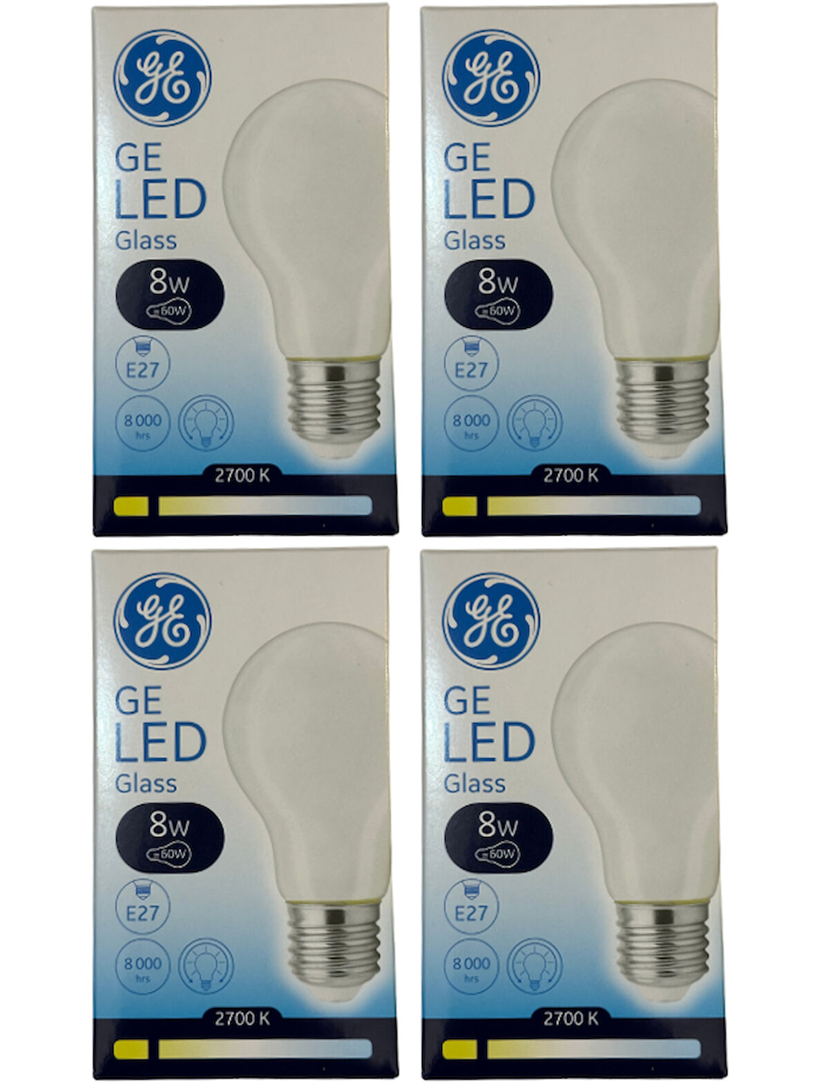 General Electric 8W 2700K (Sarı Işık) E27 Duylu Led Cam Ampul (4 Adet)