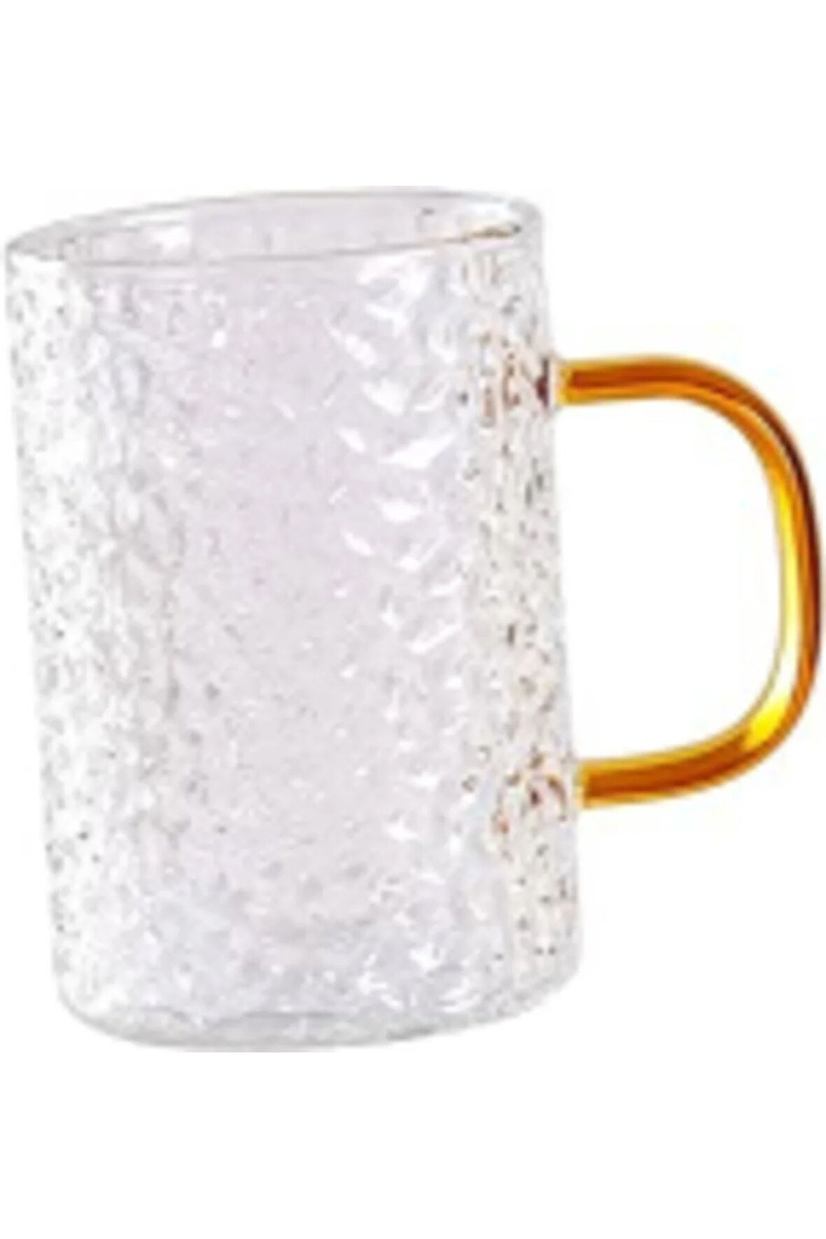 Vitray Desenli gold saplı cam ısıya dayanıklı kupa - bardak 6 adet