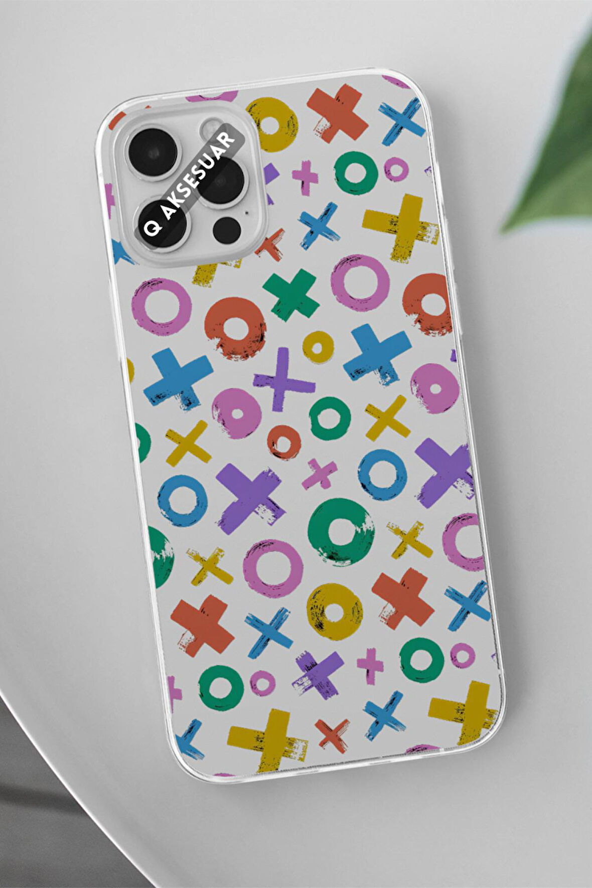 General Mobile GM 23 SE Uyumlu XO Şekiller Tasarımlı Şeffaf Telefon Kılıfı