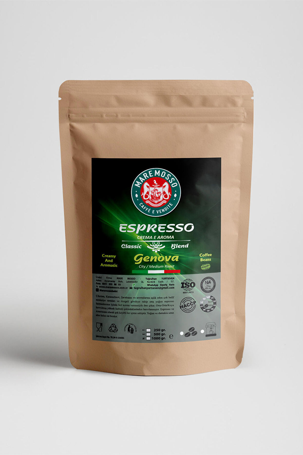 Espresso Genova Blend Kahve 250 Gr.