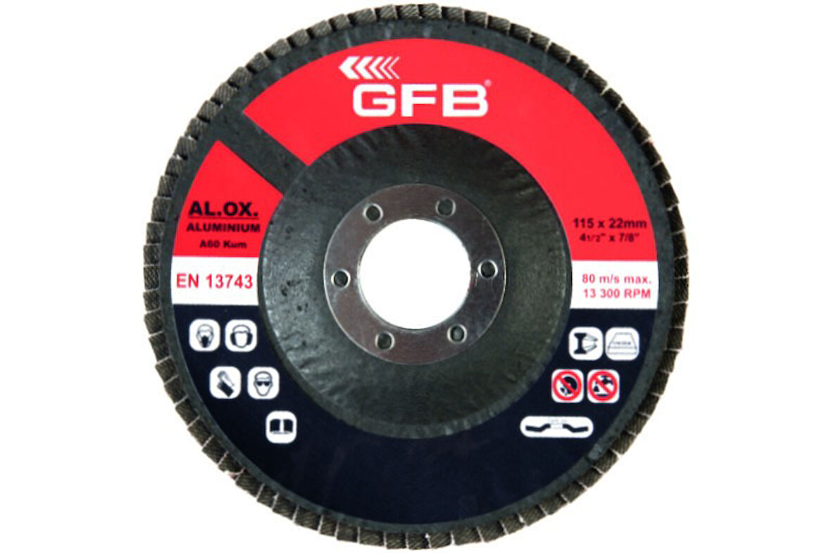 Gfb 2328 Alüminyum Flap Disk 115 Mm 80 Kum Zımpara 10 Adet