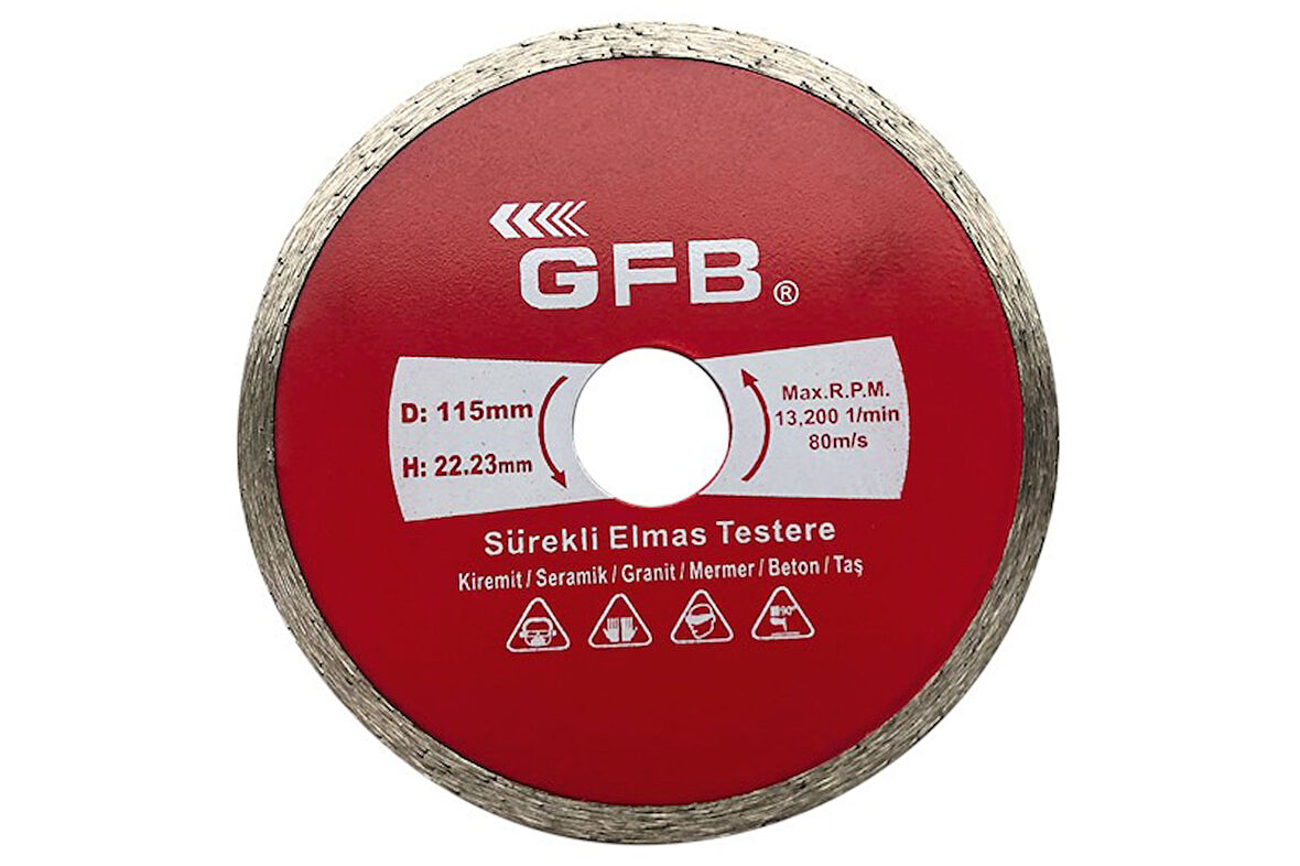 Gfb 2380 Beton-Mermer-Granit Kesici 115 Mm Sürekli Elmas Testere 10 Adet