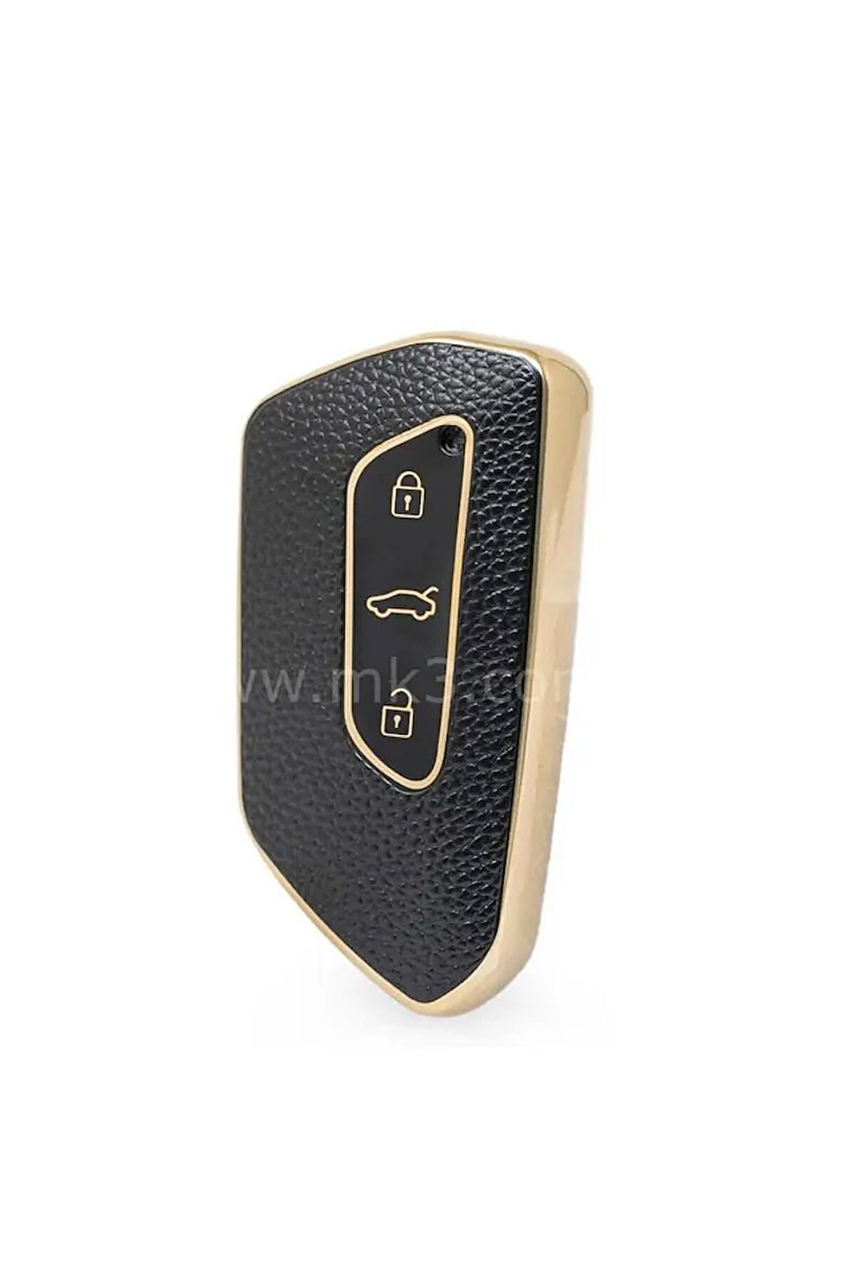 Seat Leon Fr Mk4 Ve Golf 8 Uyumlu Lüx Anahtar Koruma Kılıfı Siyah Gold