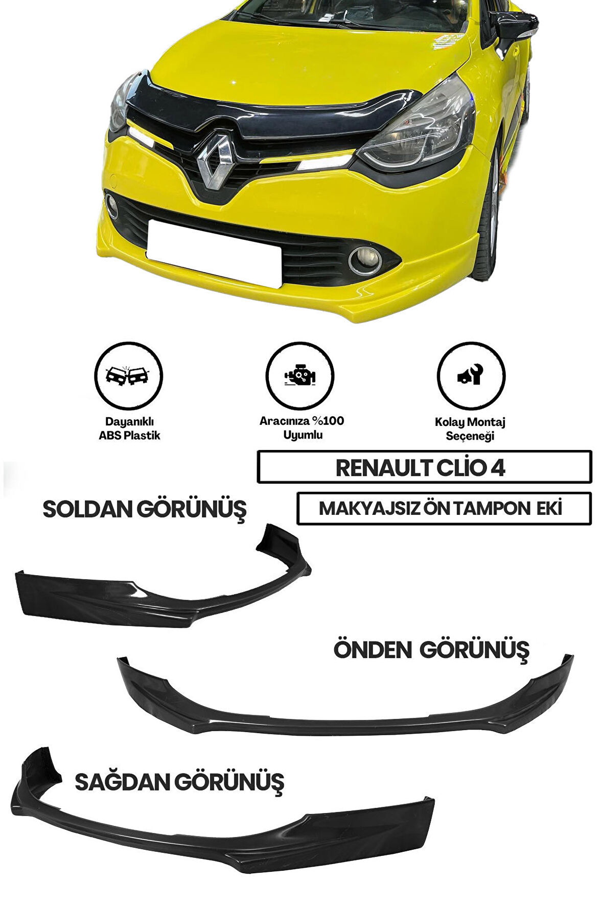 Clio 4 Makyajsız Ön Ek 2 Parça (PLASTİK)