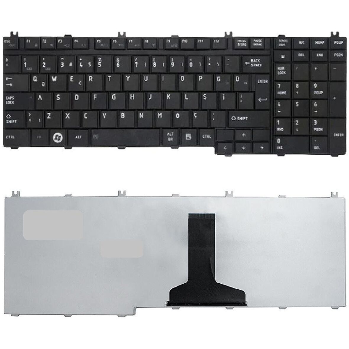 Toshiba Qosmio X500-11C, X500-11U Uyumlu Klavye Tuş Takımı Q TR Siyah