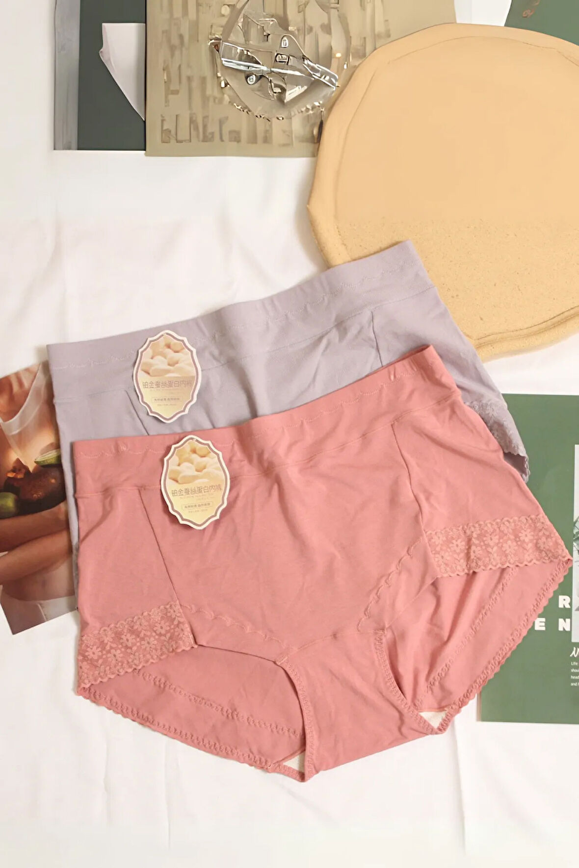 UNREAL 3'lü Paket İthal İpek Karışımlı Bambu Kumaş, Yüksek Bel Külot, İz Yapmayan, Terletmeyen