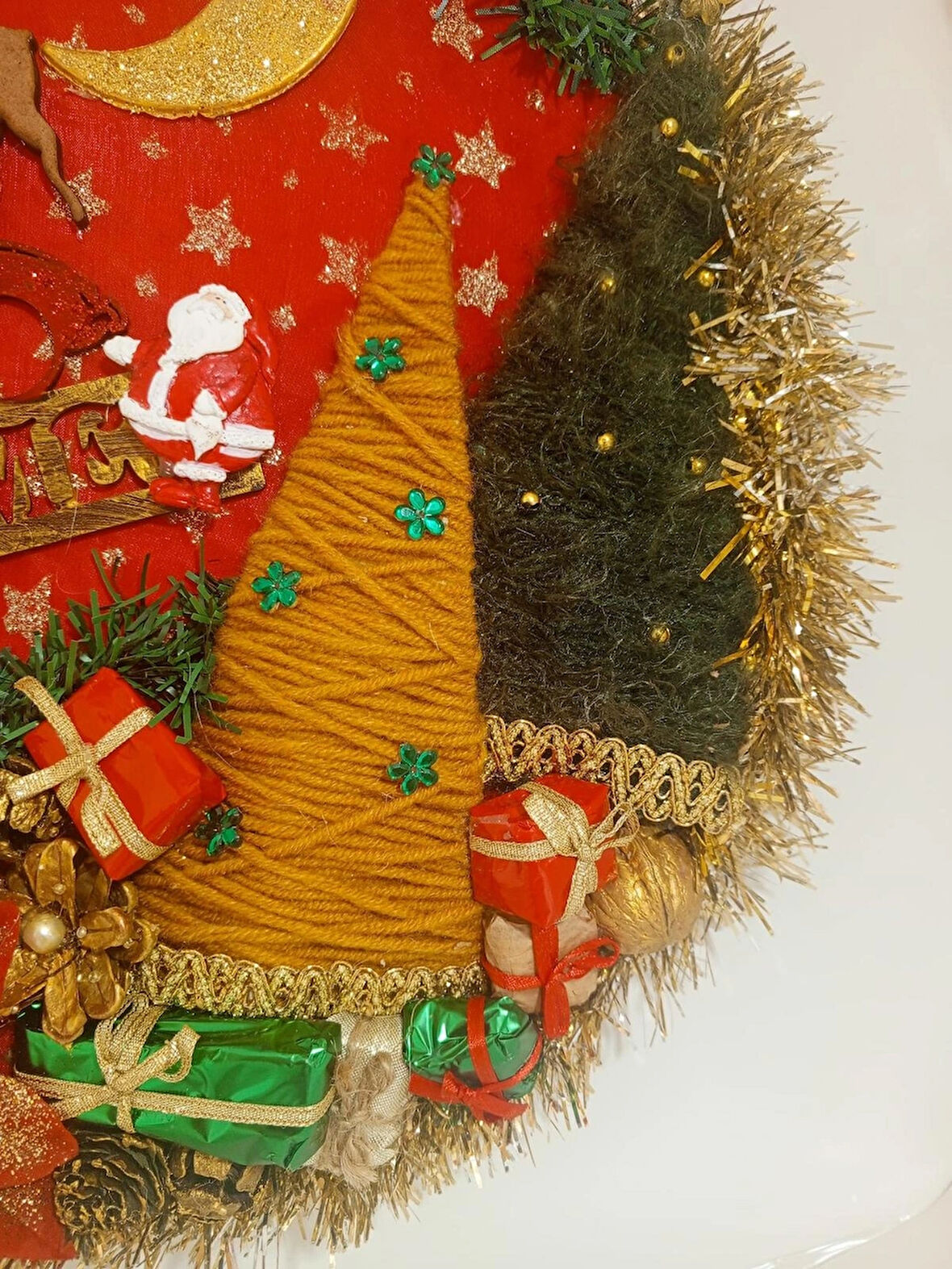 YILBAŞI KAPI ÇELENGİ LÜX NOEL TEMALI,ÜCRETSİZ TESLİMAT