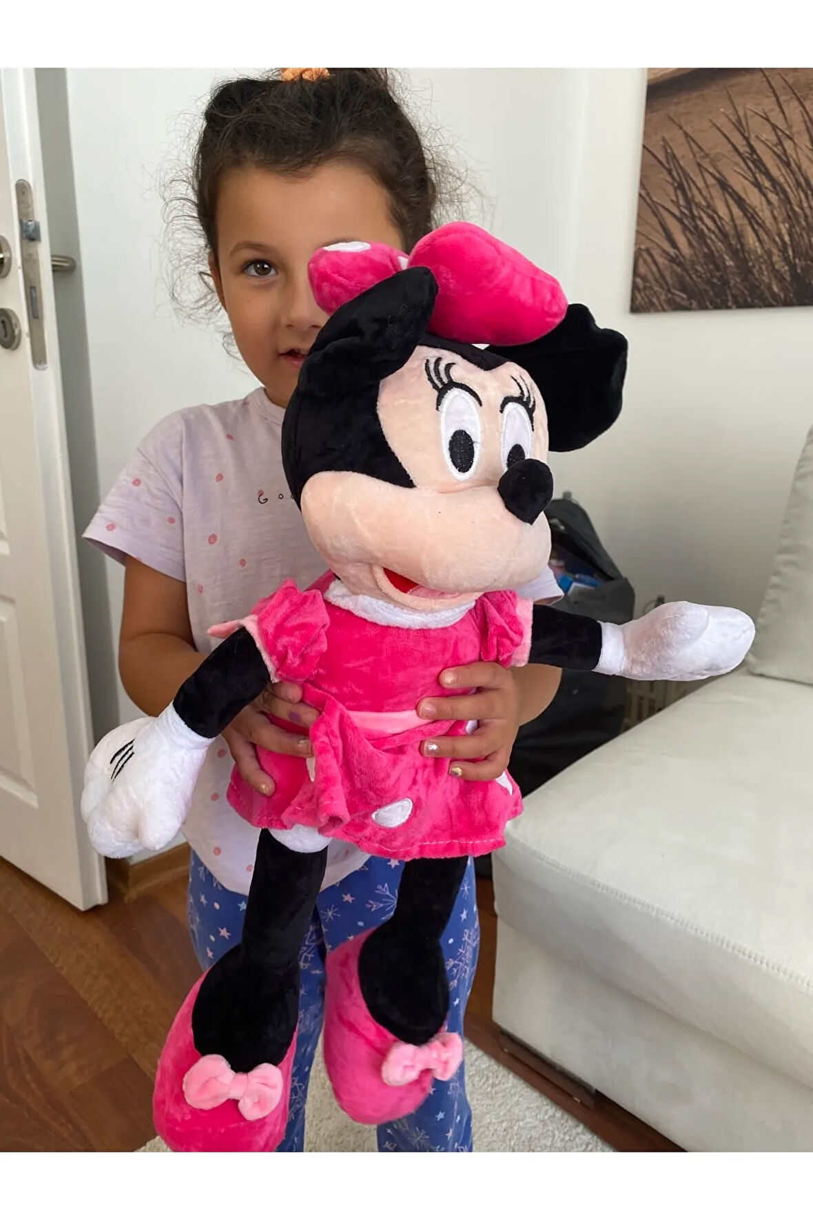 Minnie Mause Peluş Buyuk Boy Mickey Minnie Yeni Model Baloncuk Hediyeli