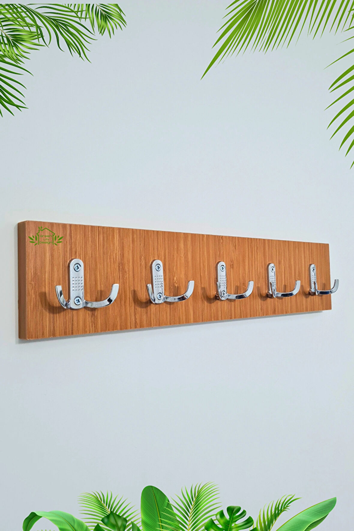 Portmanto Duvar Askılığı Modern Elbise Askılığı 5'li Metal Askılıklı