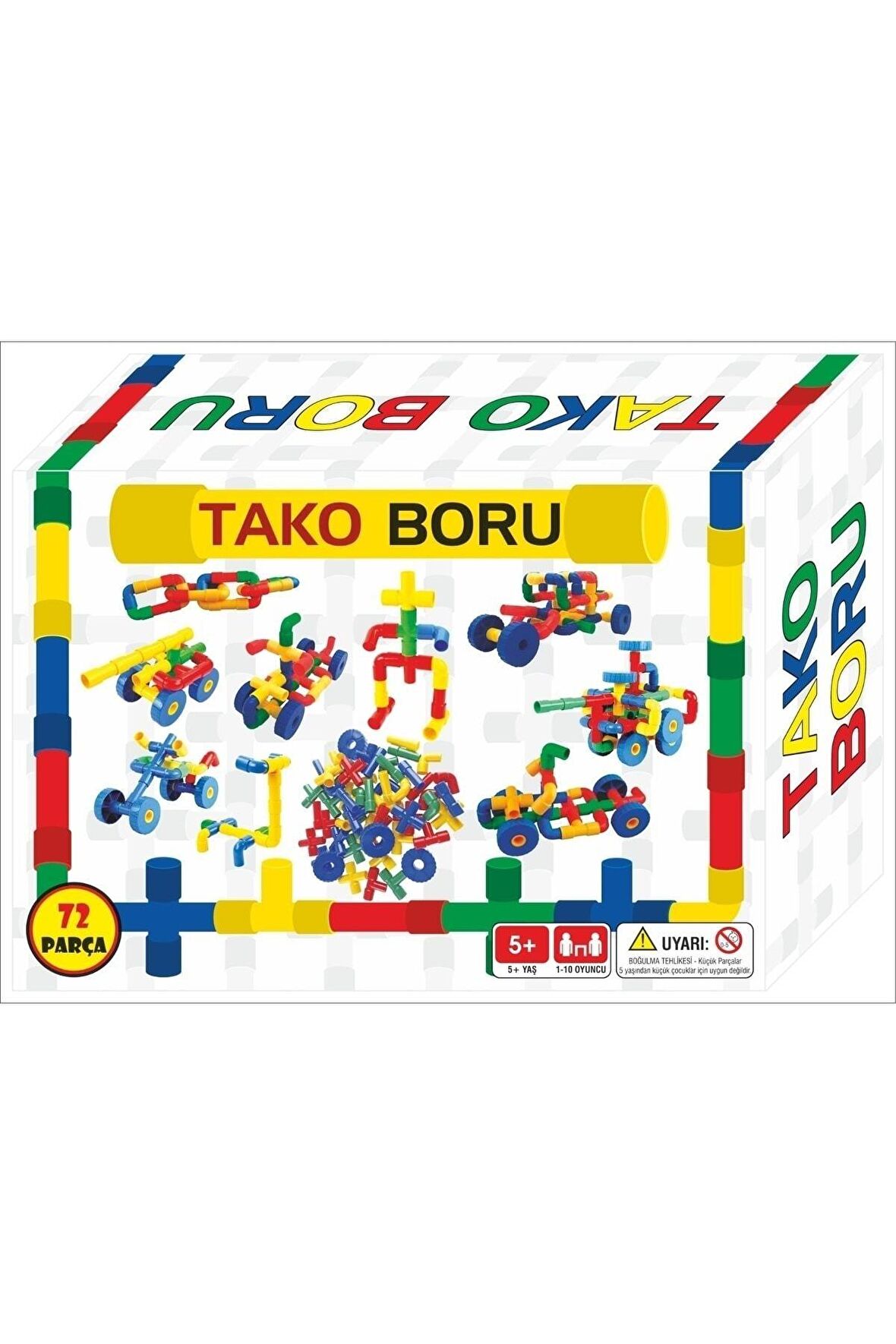 Zekice Tekerlekli Boru Lego 72 Parça Tako Boru