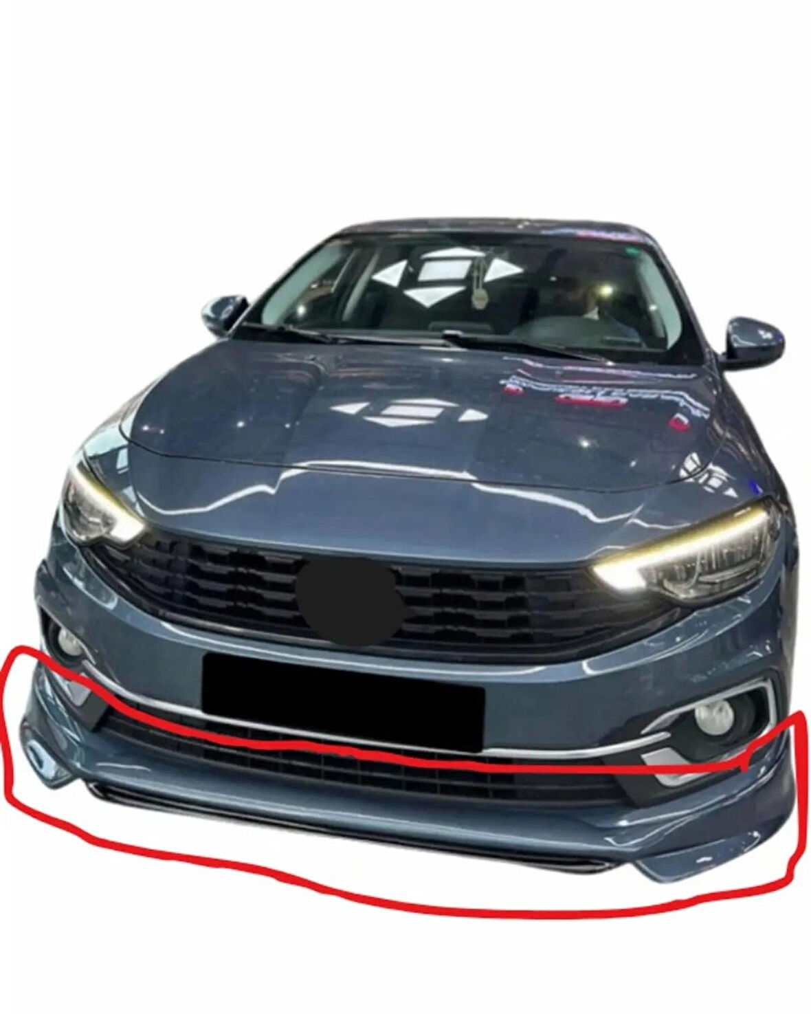 EGEA HB/SEDAN 2018 ÜSTÜ ÖN TAMPON EKİ (( 695 KURŞUN GRİ BOYALI ORTASI SİYAH ))