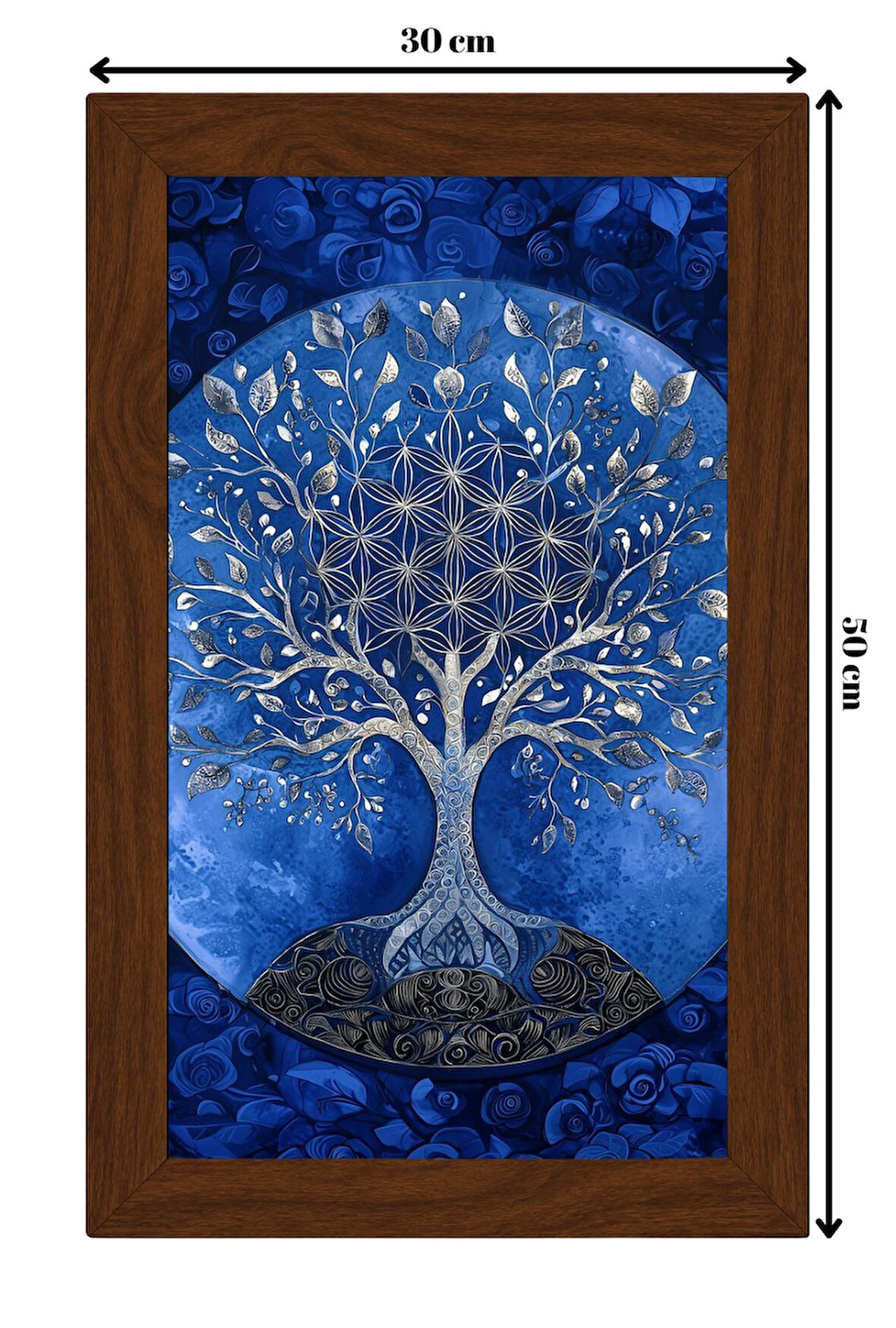 SERAMİK ÜZERİNE AHŞAP ÇERÇEVELİ 30x50cm TABLO NO:128