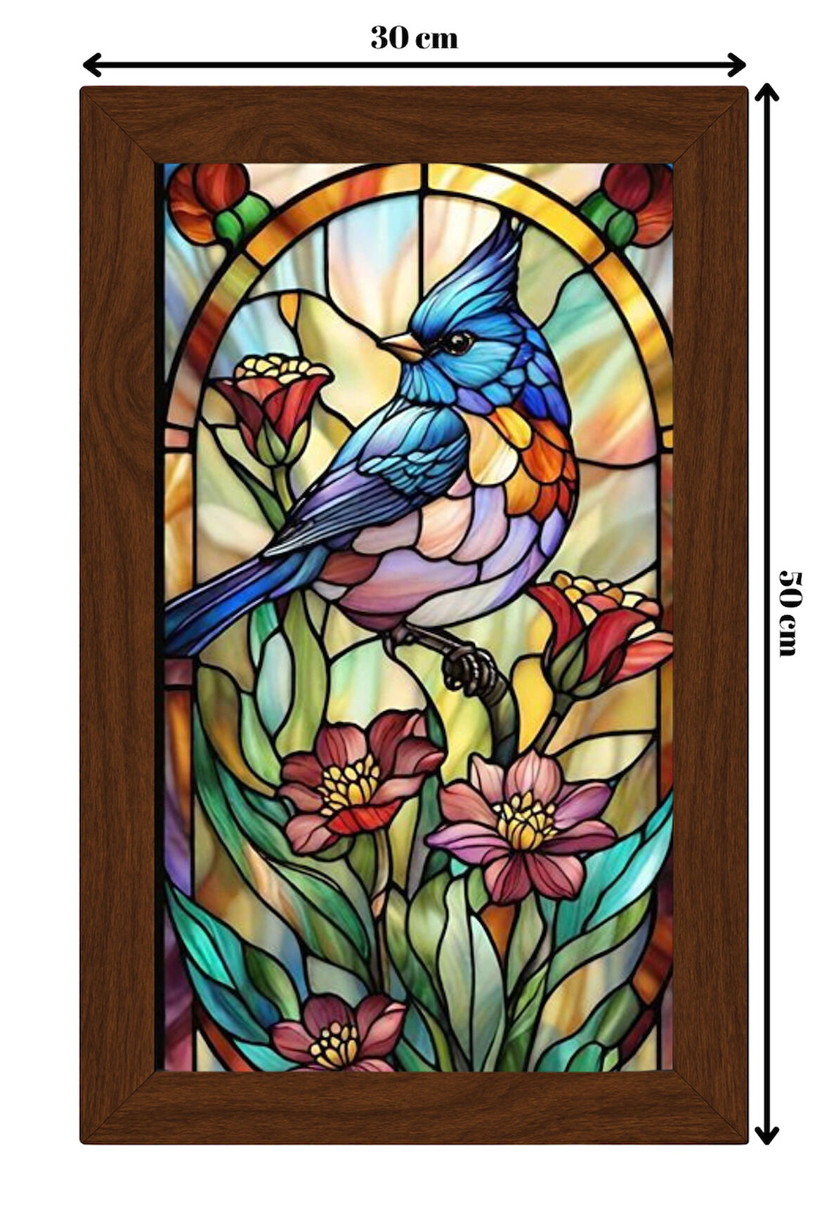 SERAMİK ÜZERİNE AHŞAP ÇERÇEVELİ 30x50cm TABLO NO:108