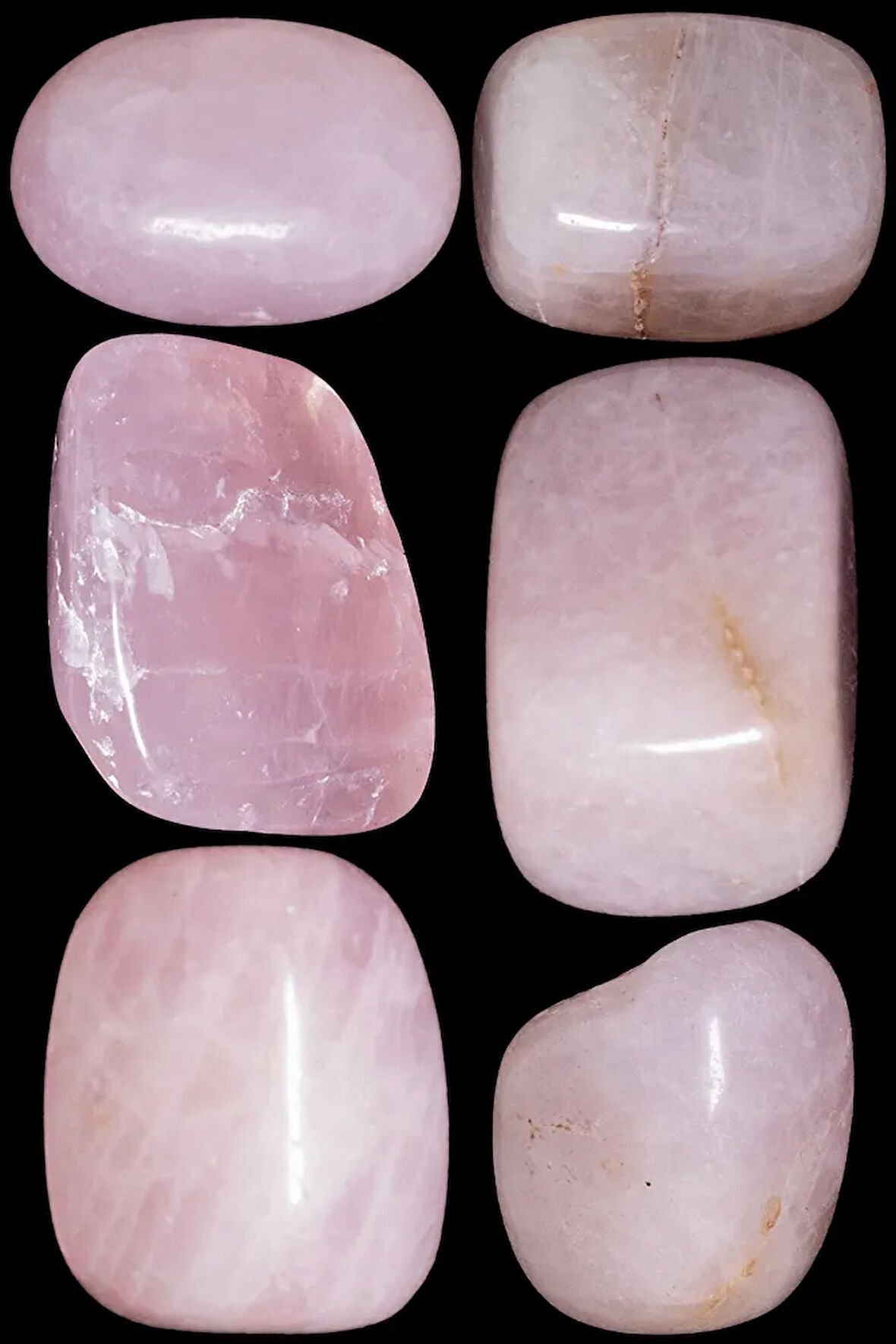 Sertifikalı Gerçek Pembe Kuvars Taşı Kütle - 4 Adetli