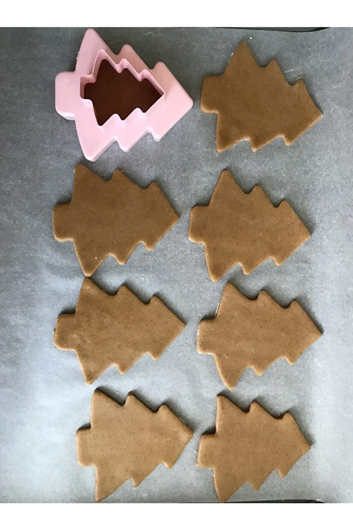 Plastik Çam Ağacı Şekilli Kurabiye Kalıbı, 2’li Set Hamur Kesici Şekillendirici Aparat