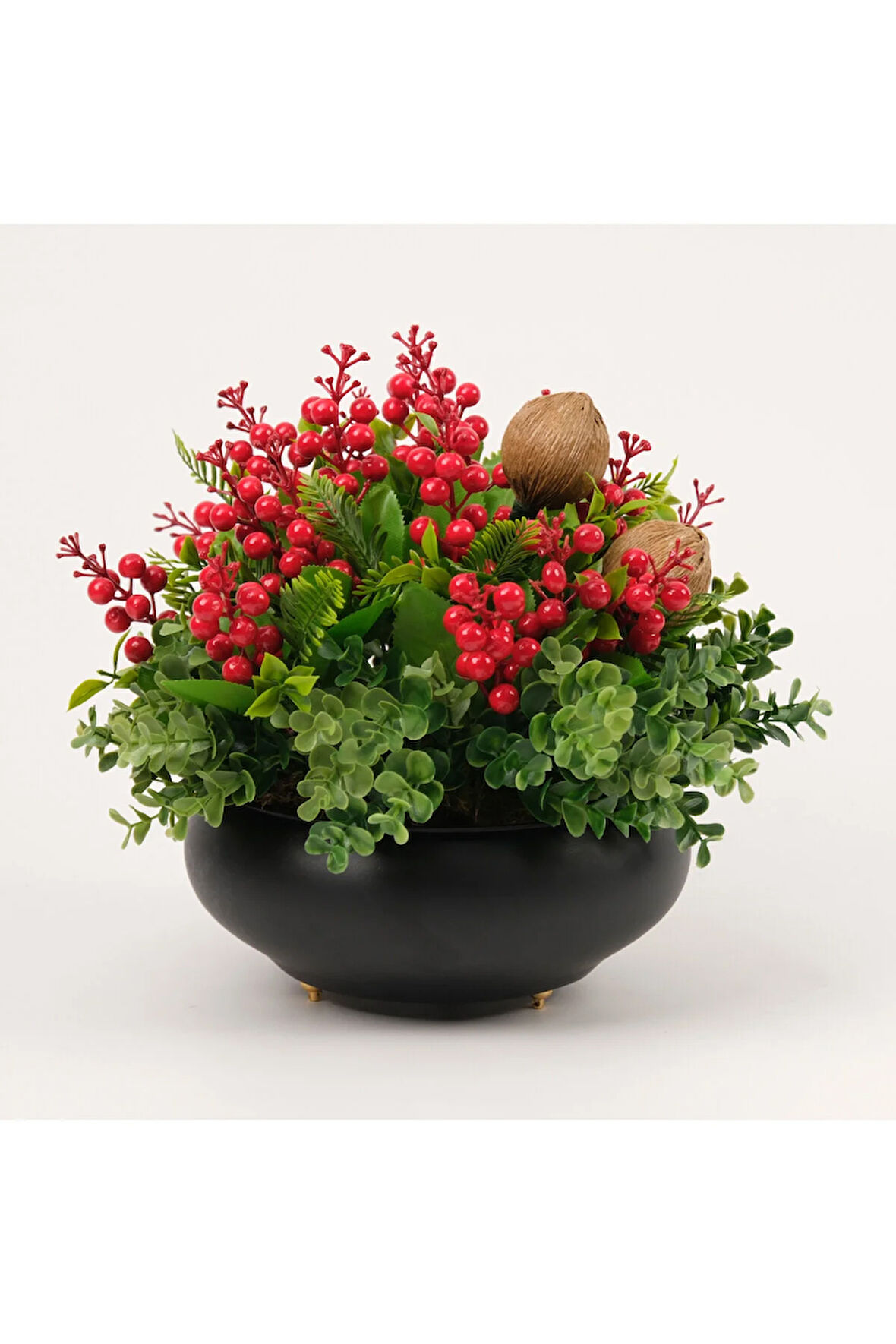 Kırmızı Kokinalı Siyah Yassı Vazo