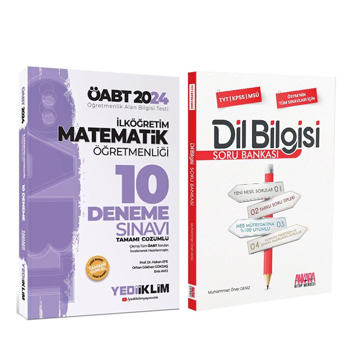 Yediiklim 2024 KPSS Matematik Öğretmenliği 10 Deneme ve AKM Dil Bilgisi Soru Bankası Seti 2 Kitap