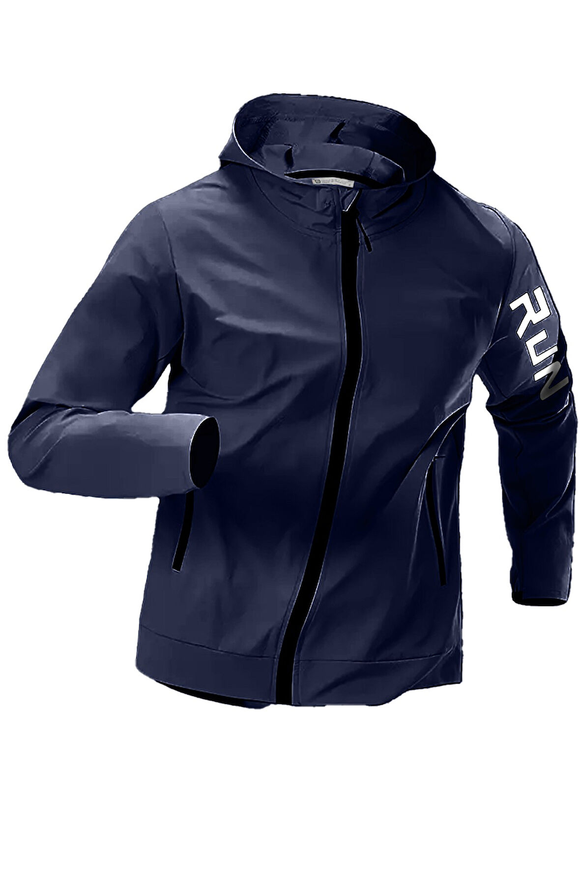 Ghassy Co.Erkek Sportif Run Baskılı Rüzgar ve Su Geçirmez File Astar Yürüyüş Spor Fitness Yağmurluk