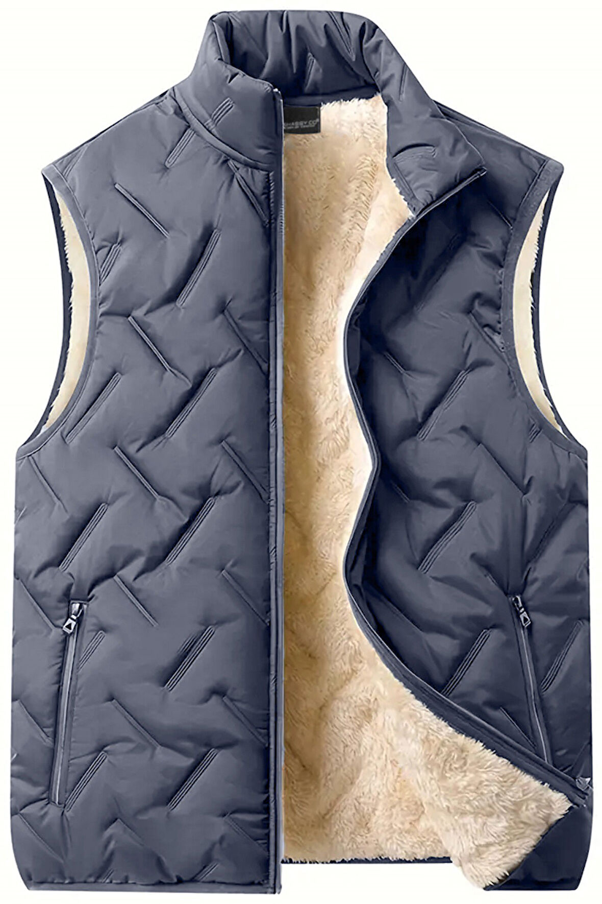 Ghassy Co. Unisex Çift Katman Ultra Termal Isı Yalıtımlı Su ve Rüzgar Geçirmez İçi Peluşlu Yelek