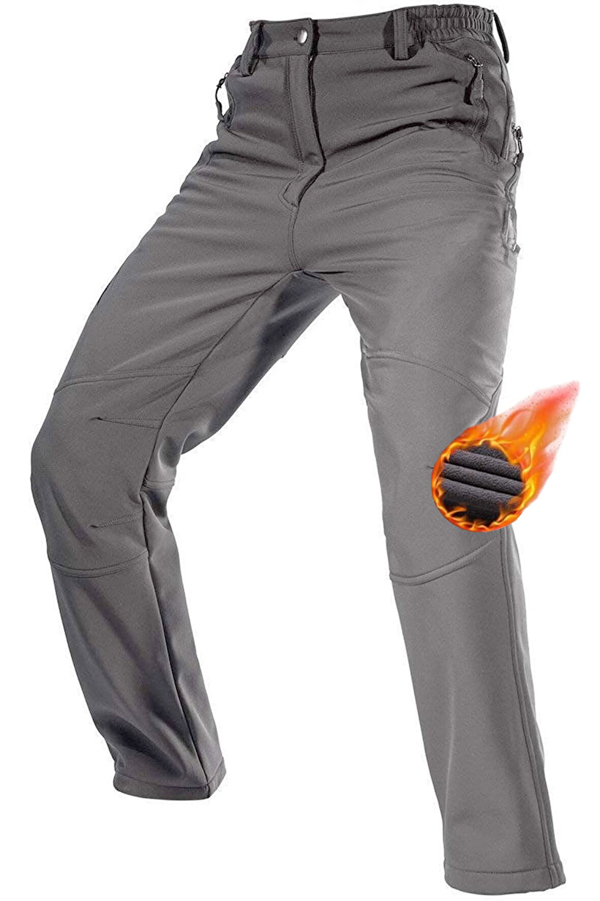 Ghassy Co. Erkek Çift Katmanlı Ultra Kalın Kışlık Kayak Motorcu Outdoor Softshell Pantolon