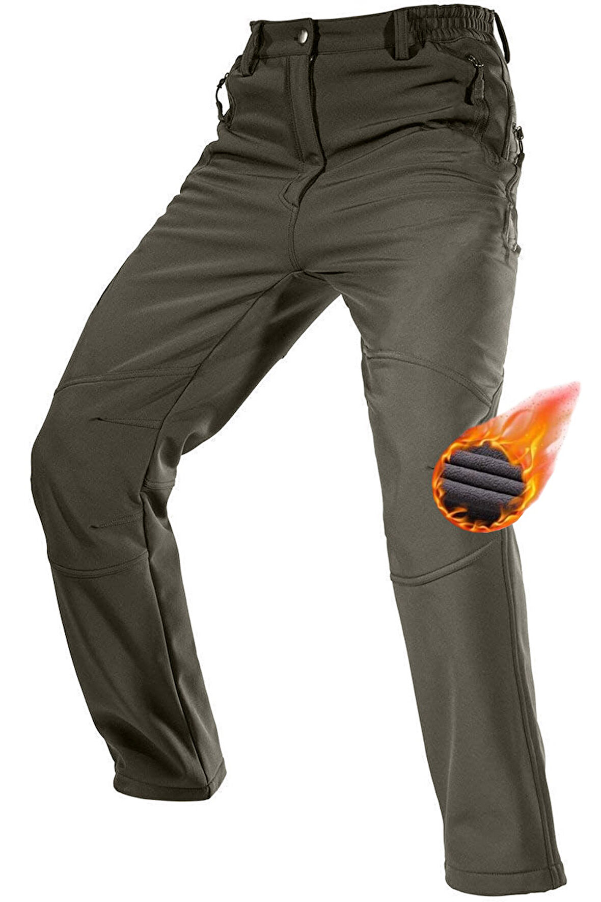Ghassy Co. Erkek Çift Katmanlı Ultra Kalın Kışlık Kayak Motorcu Outdoor Softshell Pantolon