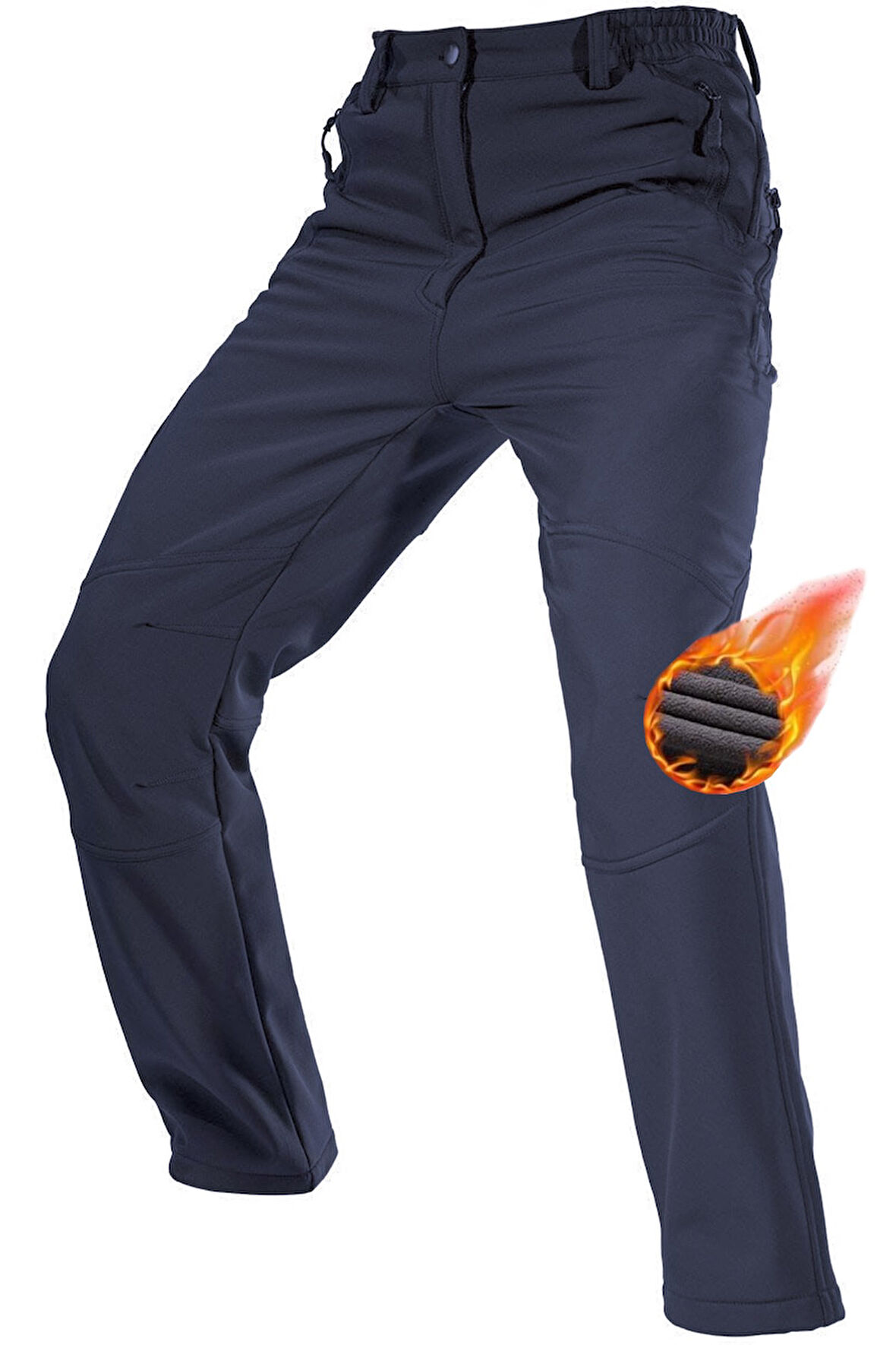 Ghassy Co. Erkek Çift Katmanlı Ultra Kalın Kışlık Kayak Motorcu Outdoor Softshell Pantolon