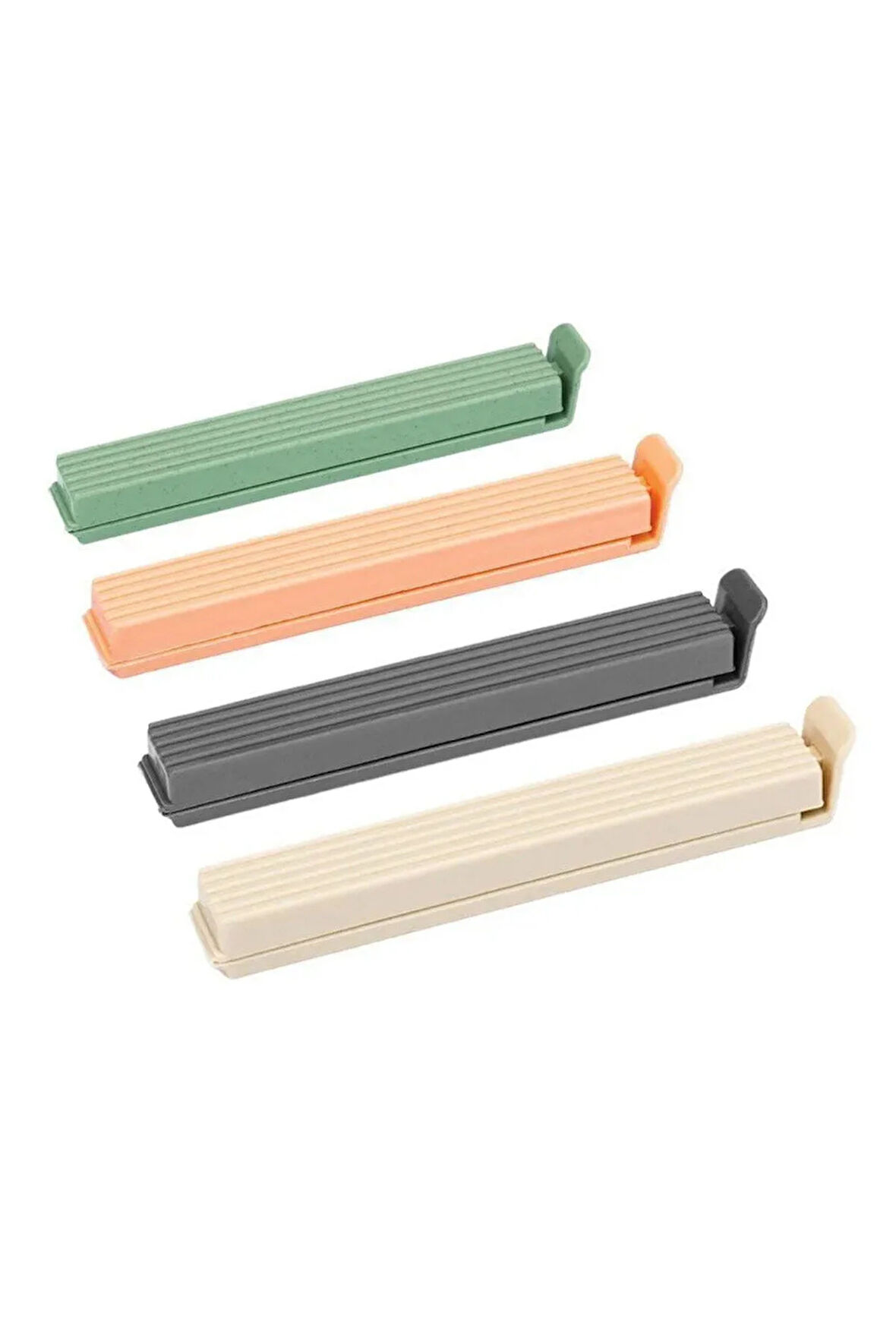 4’lü Çok Renkli Pratik Poşet, Paket, Ambalaj, Torba, Çanta Kapatıcı Plastik Klipsi, Kilidi, Mandalı