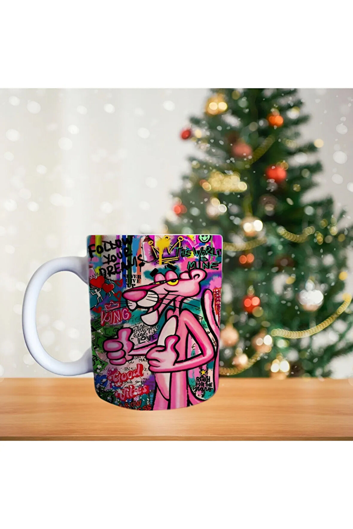 Pembe panter Porselen Kupa