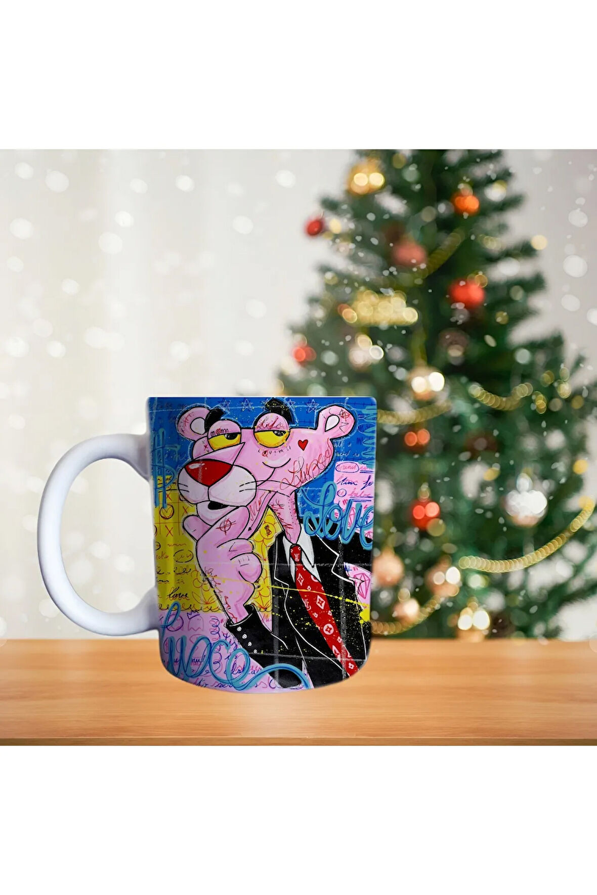 Pembe panter Porselen Kupa