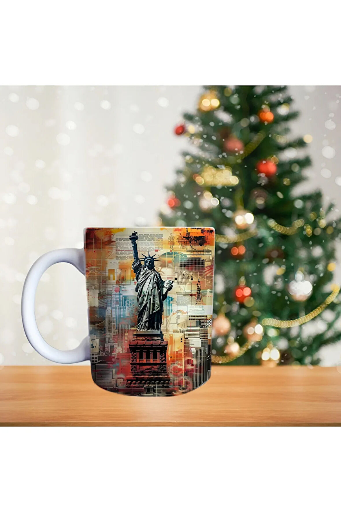 Özgürlük Heykeli Porselen Kupa