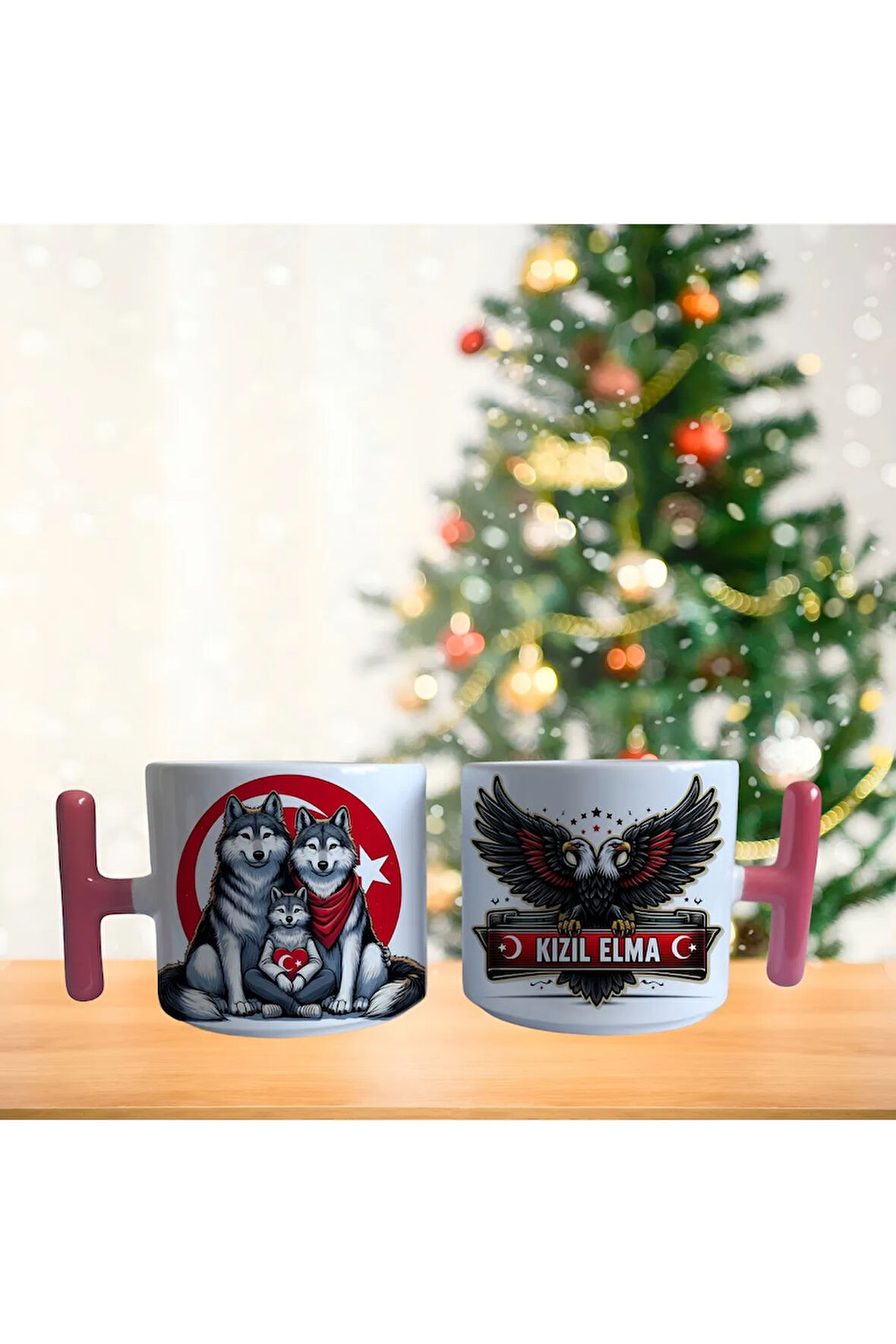 Bozkurt ve Kızıl Elma Porselen Fincan / Kupa -mug