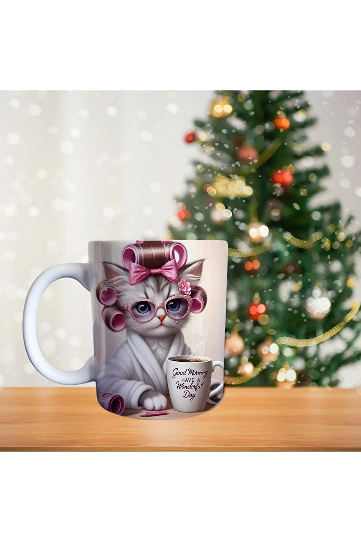 Kokoş Kedi Porselen Kupa