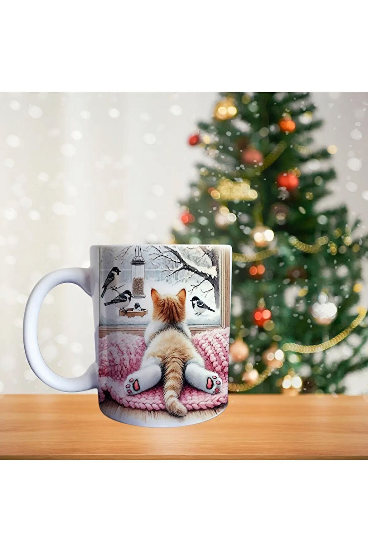 Camdaki Kedi Porselen Kupa