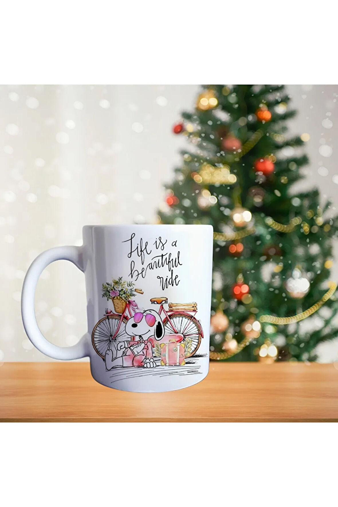Snoopy bisikletiyle Porselen Kupa