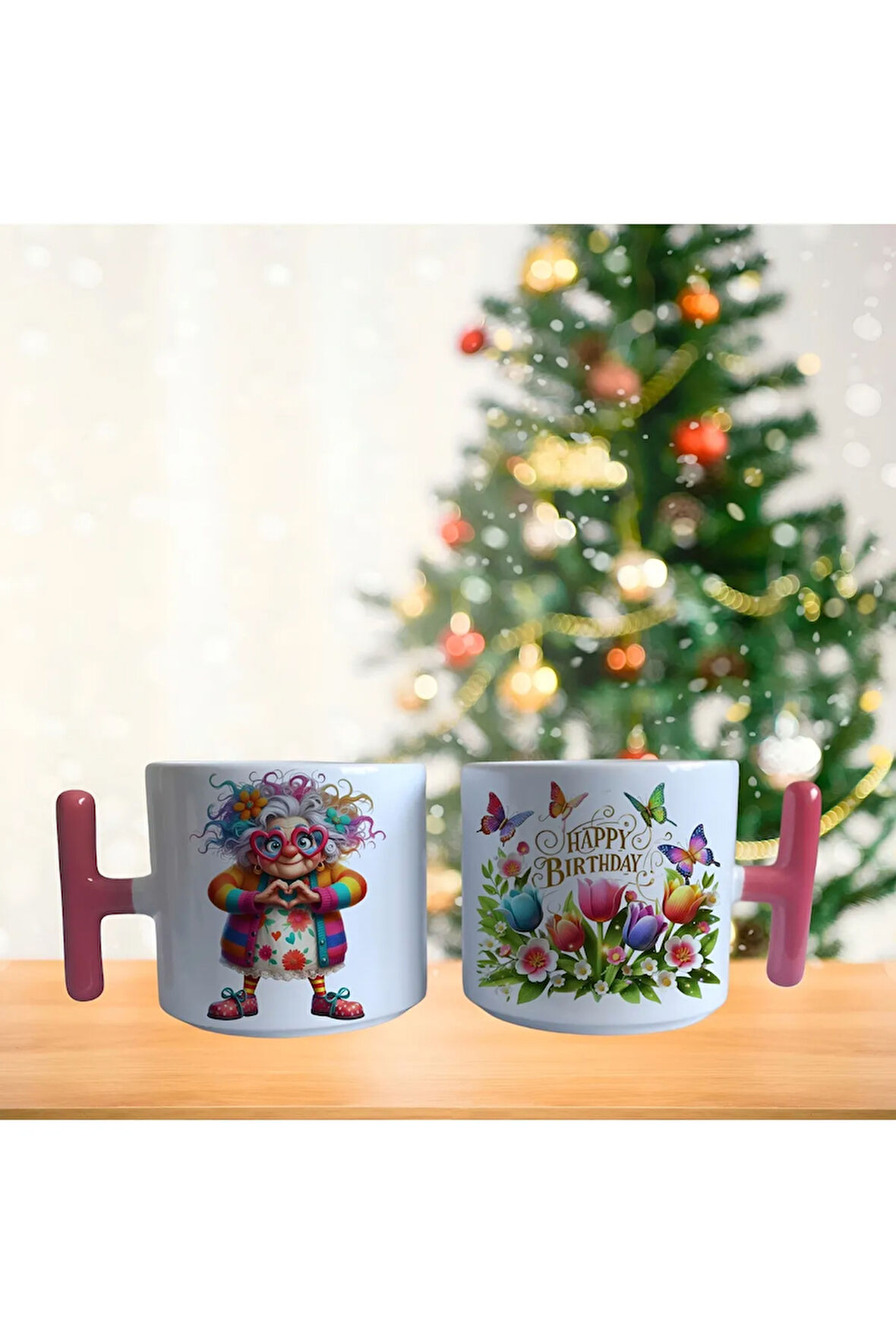 Kalp El Emojili happy birthday porselen fincan / kupa -mug