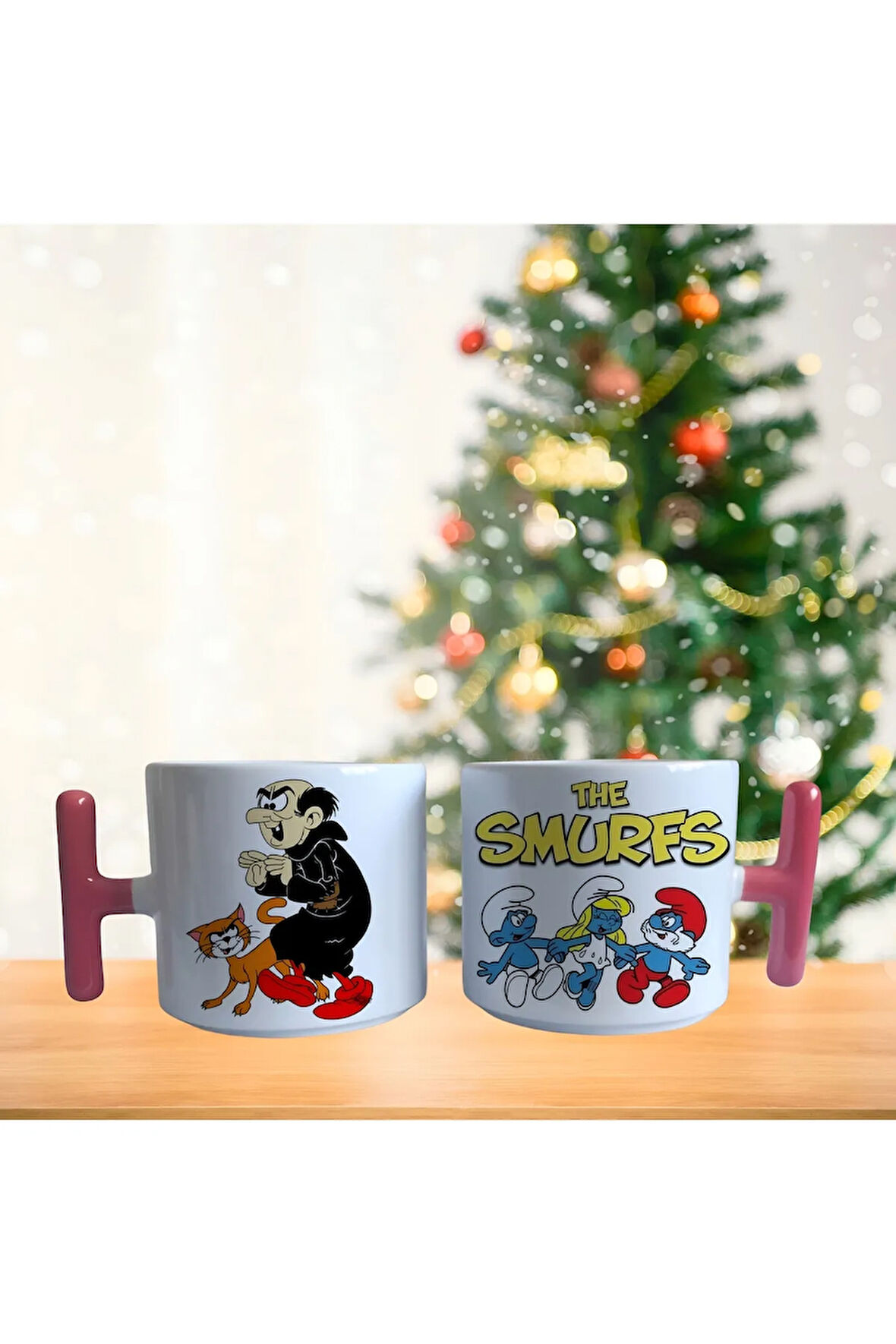 Gargamel ve şirinler porselen fincan / kupa -mug