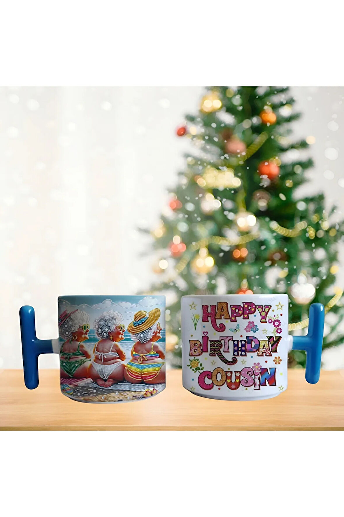 Nineler plajda - iyiki doğdun kuzen porselen fincan / kupa -mug
