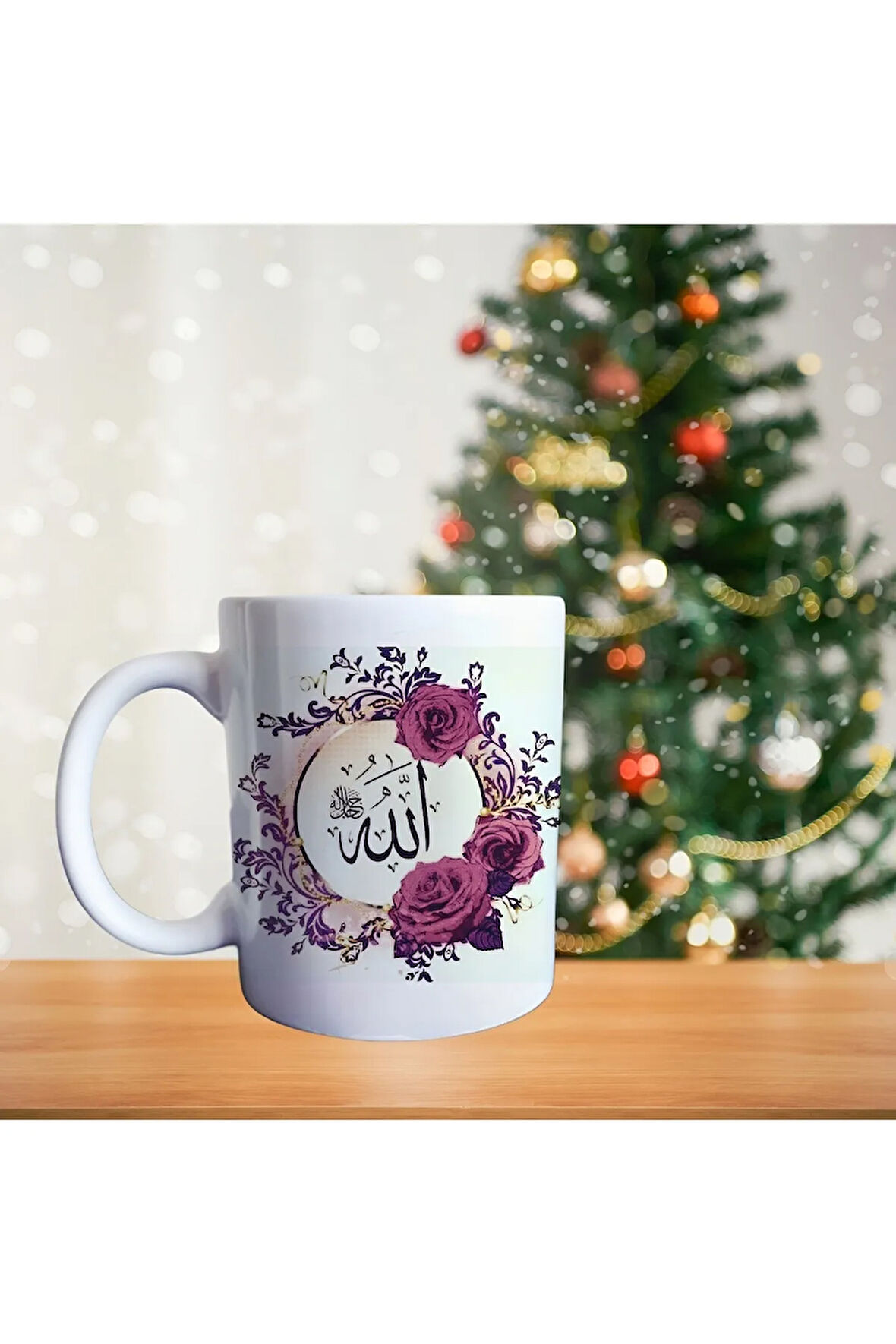 Allah ve Muhammed Yazılı Porselen Kupa