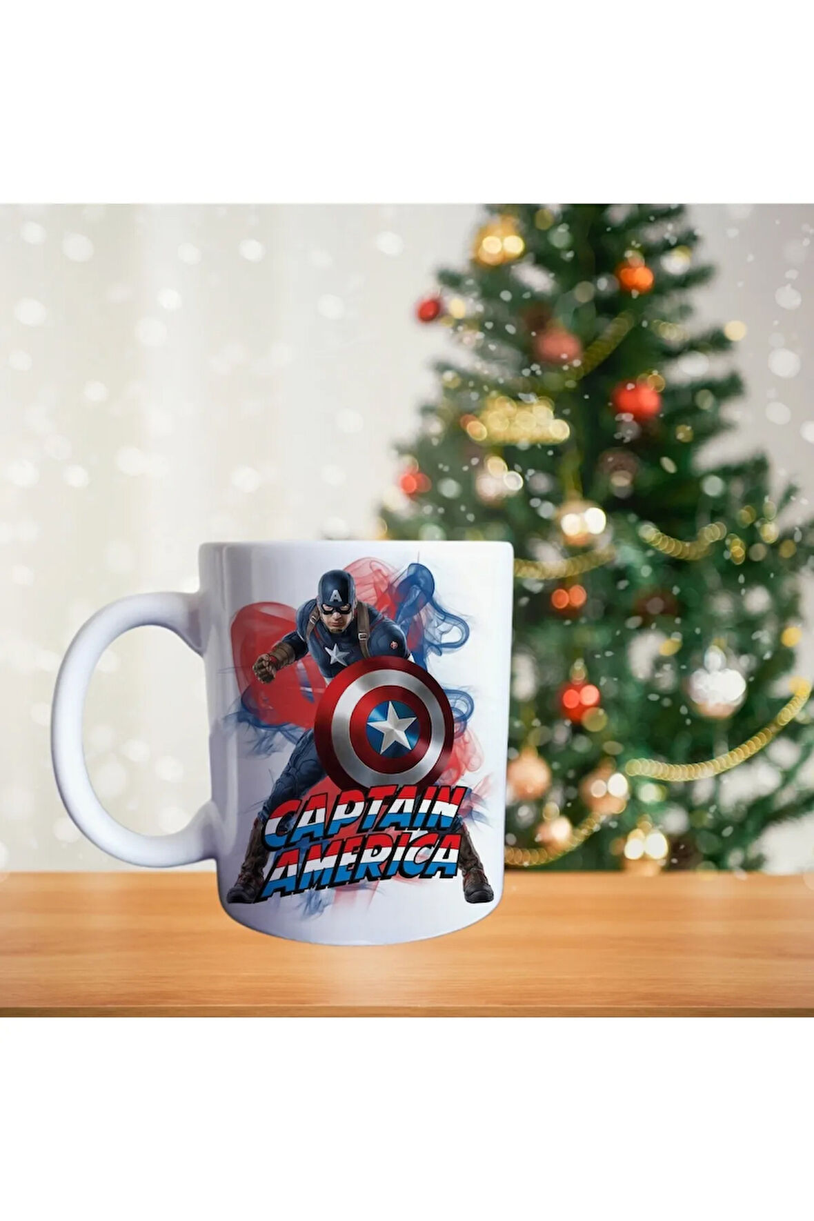 Kaptan Amerika- Süper kahraman  porselen kupa