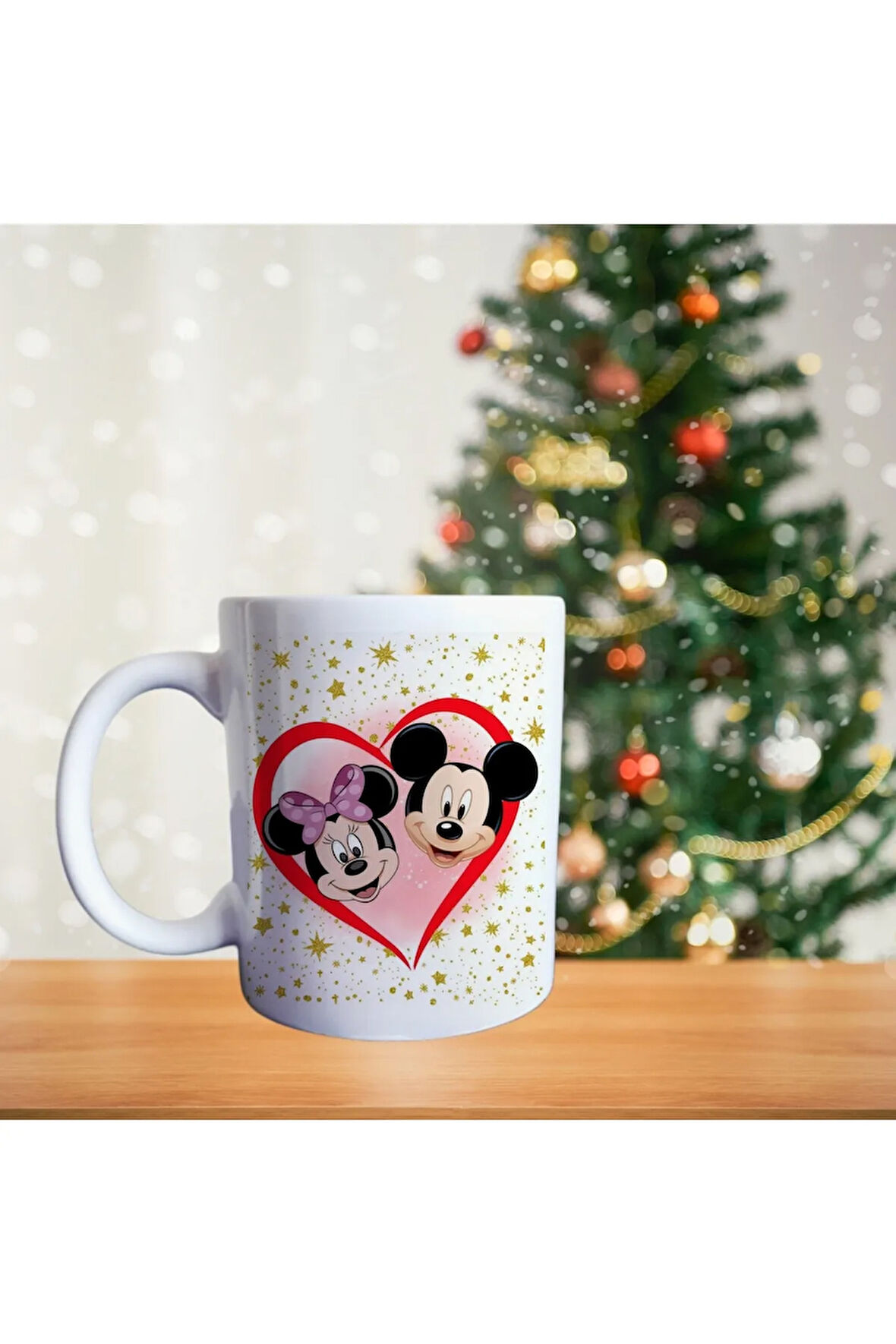 Mickey Ve Minnie Mouse Aşkı Kişiye Özelleştirilebilir Porselen Kupa
