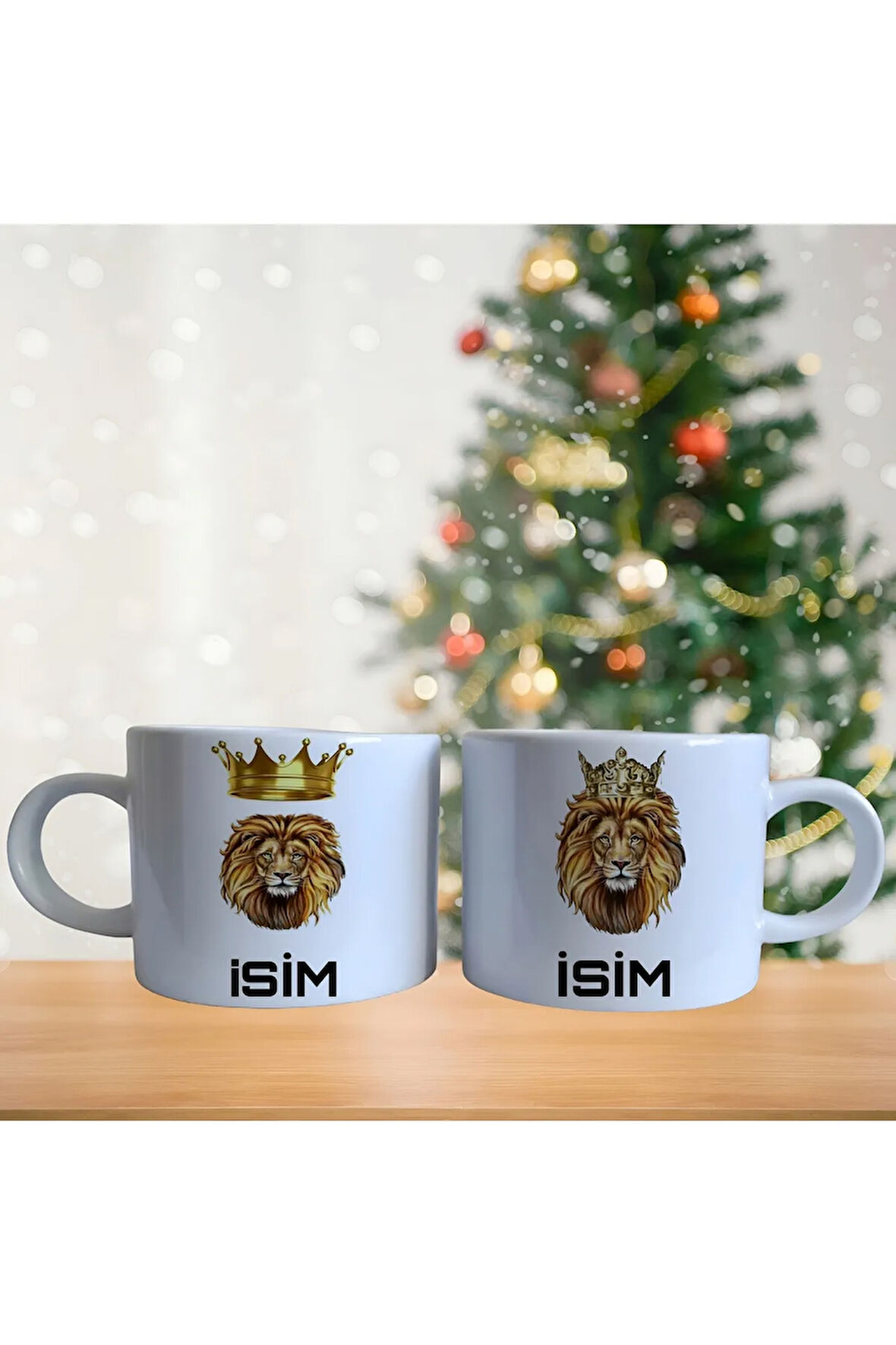 Kişiye Özelleştirilebilir aslan Porselen Fincan Takımı