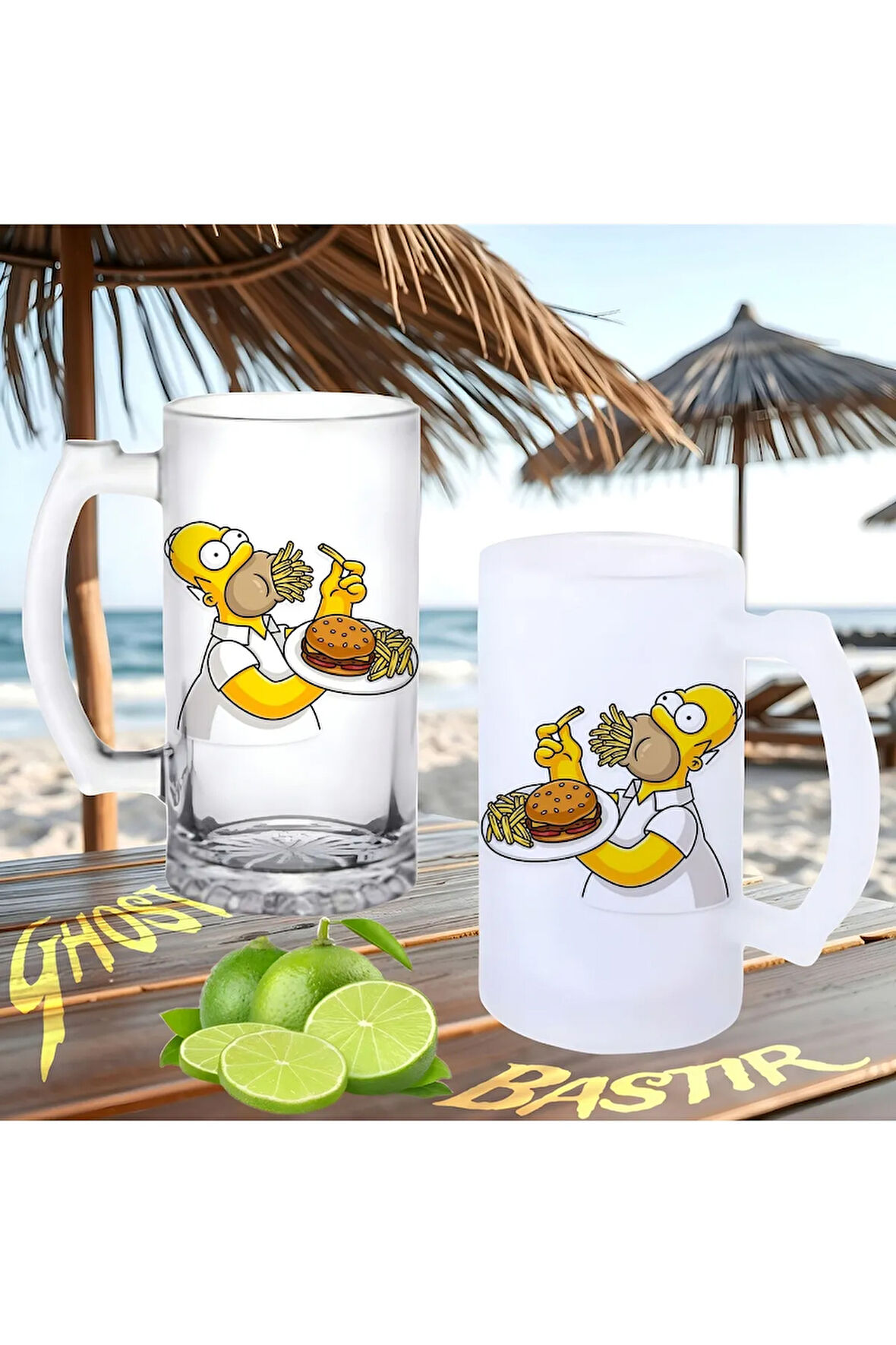 Baba Simpson buzlu ya da buzsuz bira bardağı