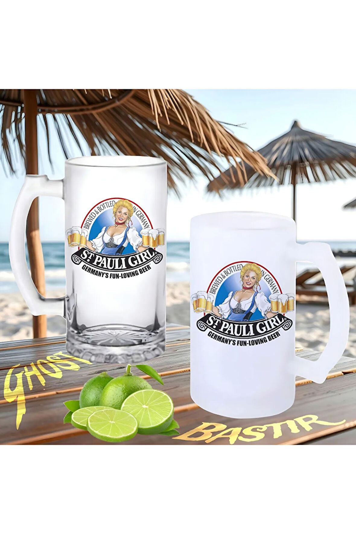 St. Pauli girl buzlu ya da buzsuz bira bardağı